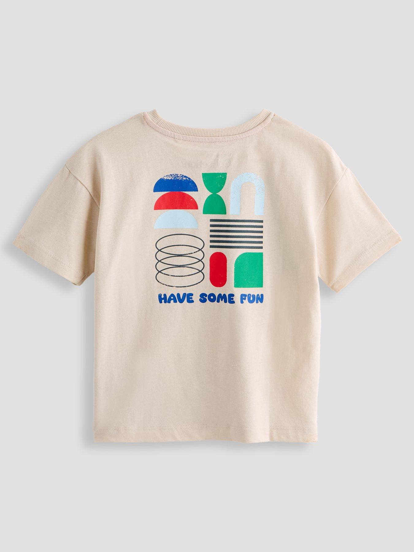 The Very Collection Boys Fun Shape Graphic Back Print Short Sleeve Tshirt