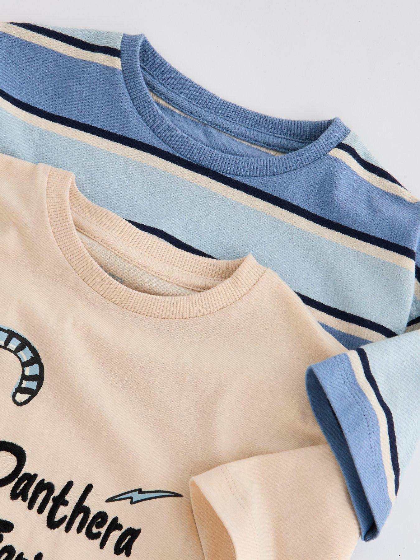 Image 5 of 6 of The Very Collection Boys 2 Pack Tiger Stripe T-shirts - Blue