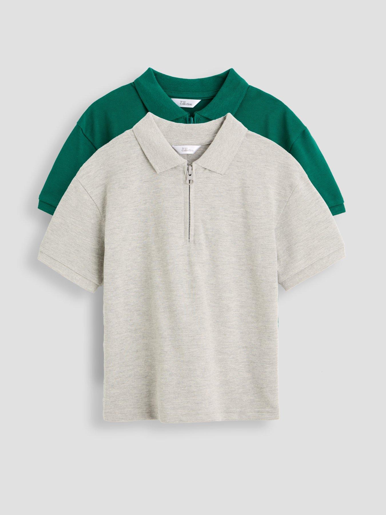 the-very-collection-boys-2-pack-herringbone-detail-short-sleeve-polo-shirt-multi