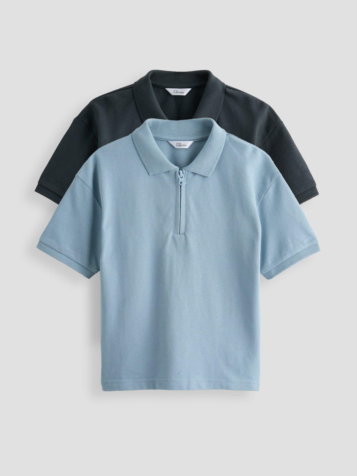 The Very Collection Boys 2 Pack Herringbone Detail Polo Shirt - Multi