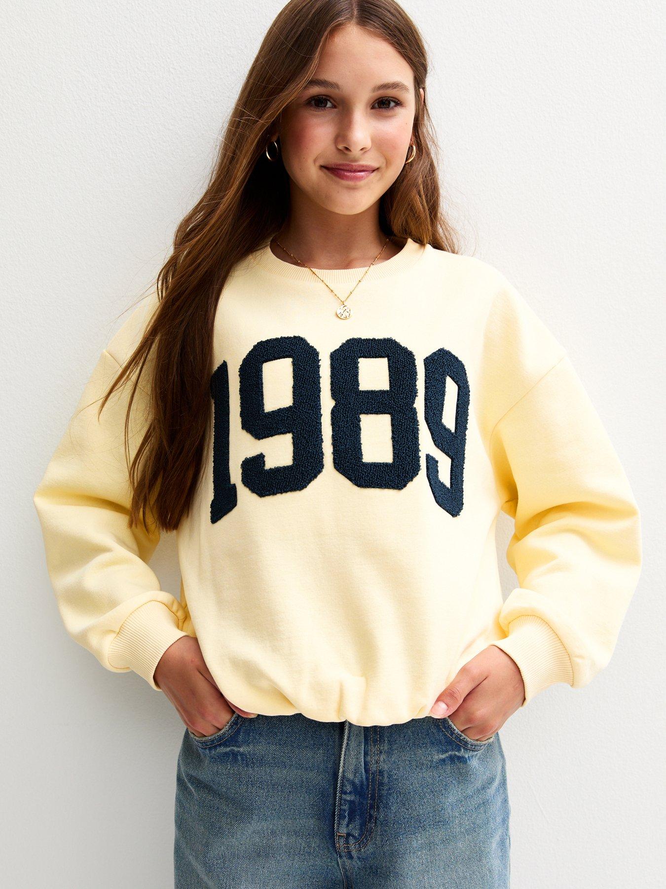 New Look 915 Girls 1989 Towelling Bubble Hem Sweatshirt - Light Yellow
