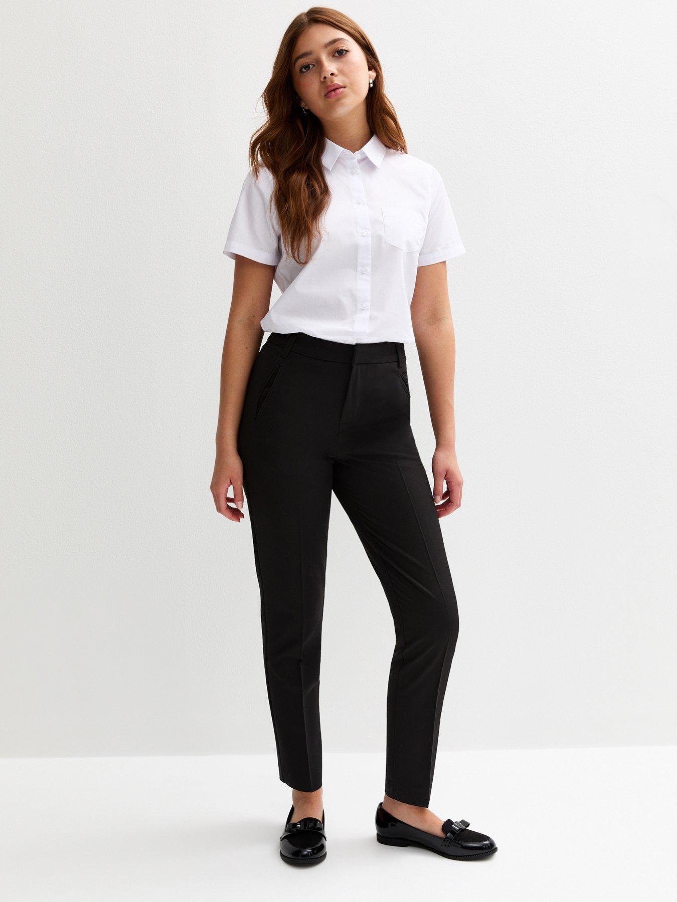 New Look 915 Girls Folded Leg School Trousers - Black