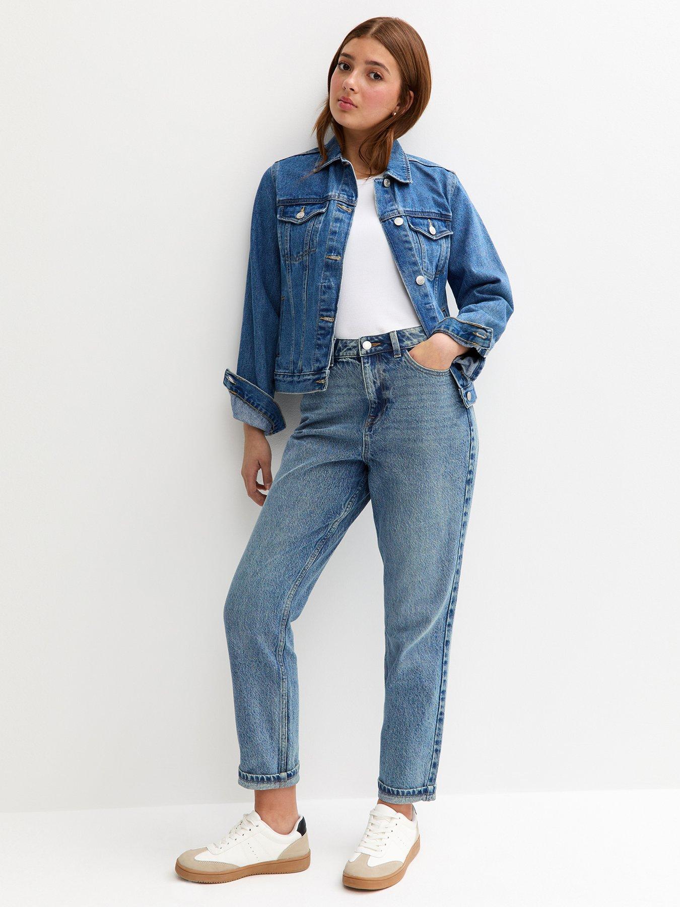 Image 1 of 6 of New Look 915 Girls Mom Jeans - Blue
