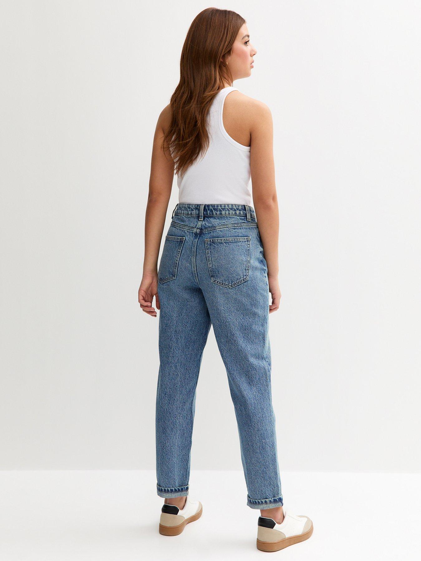 Image 2 of 6 of New Look 915 Girls Mom Jeans - Blue