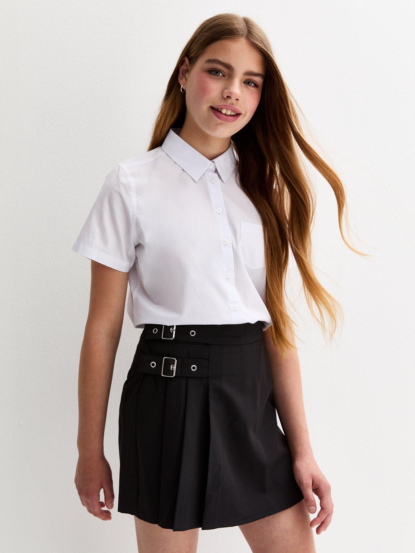 New Look 915 Girls Buckle Trim School Skort - Black