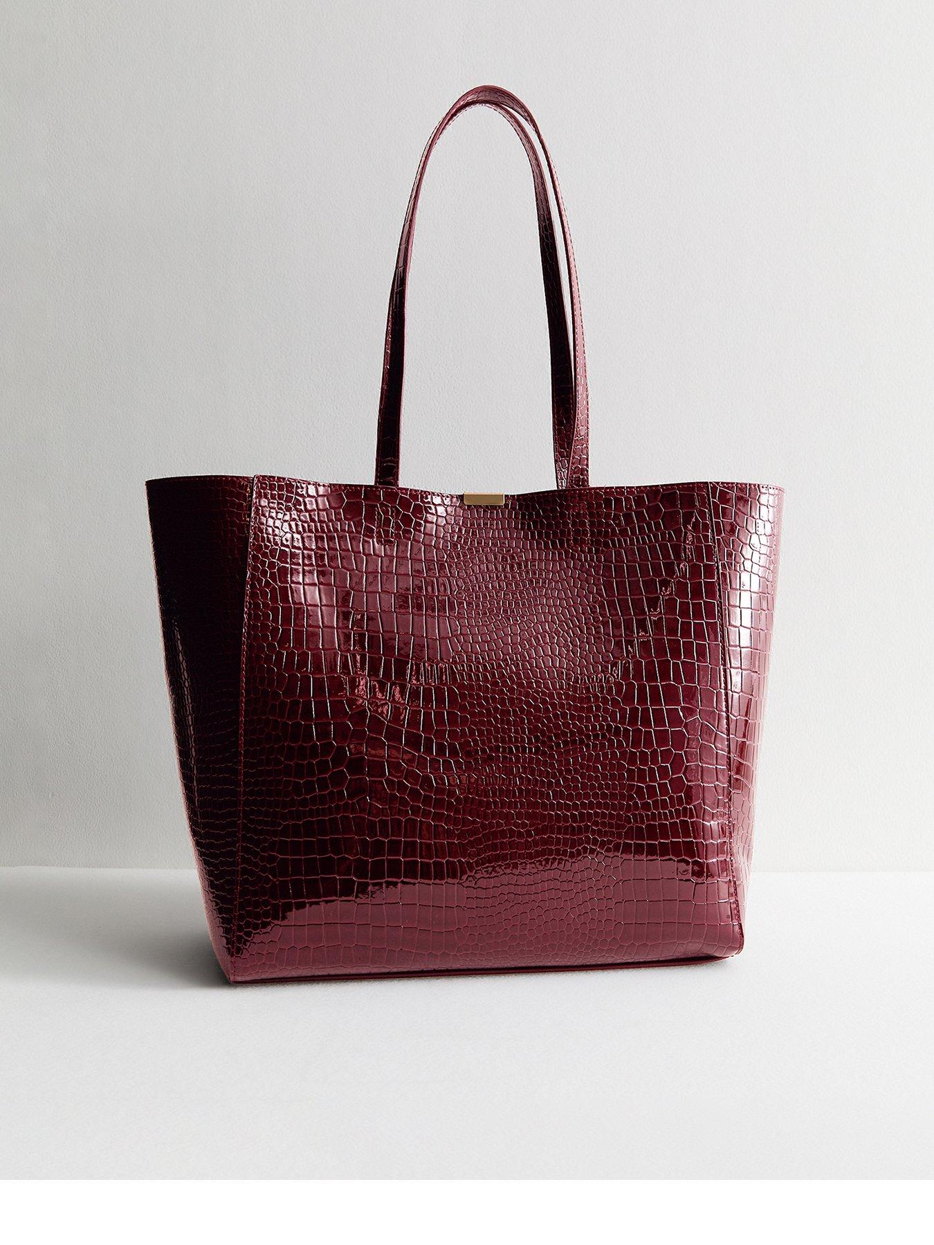 new-look-faux-patent-leather-crocodile-effect-tote-red