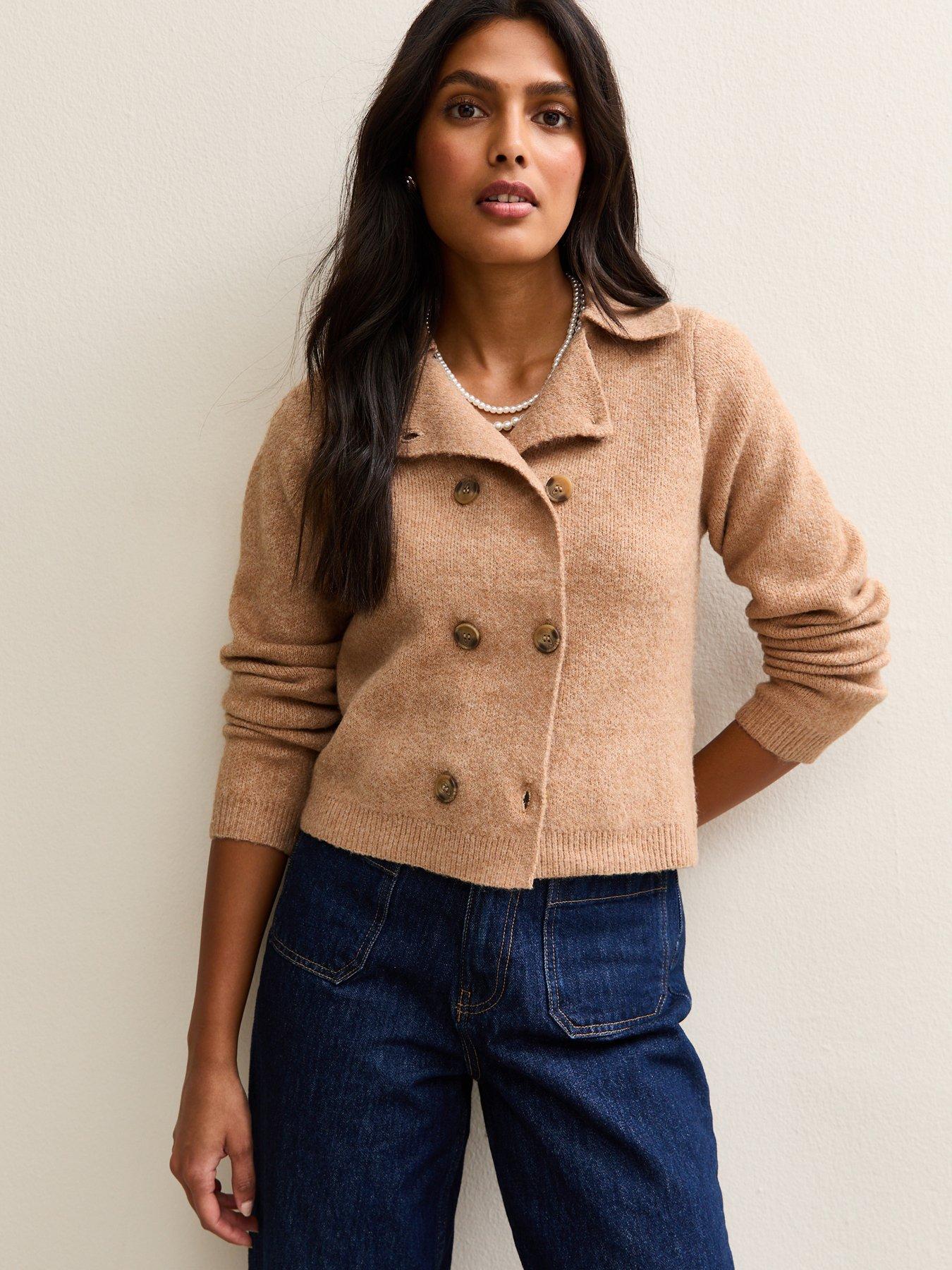 new-look-double-breasted-collar-cardigan-camel