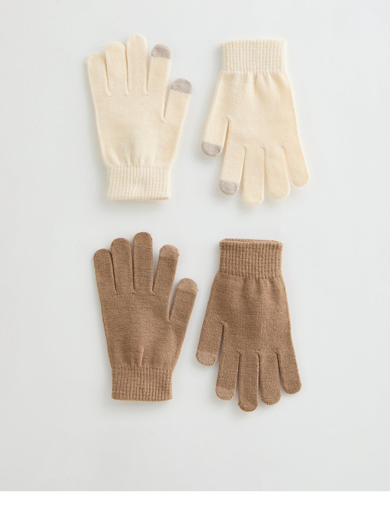 Image 1 of 1 of New Look Pack Of Two Cream Magic Gloves