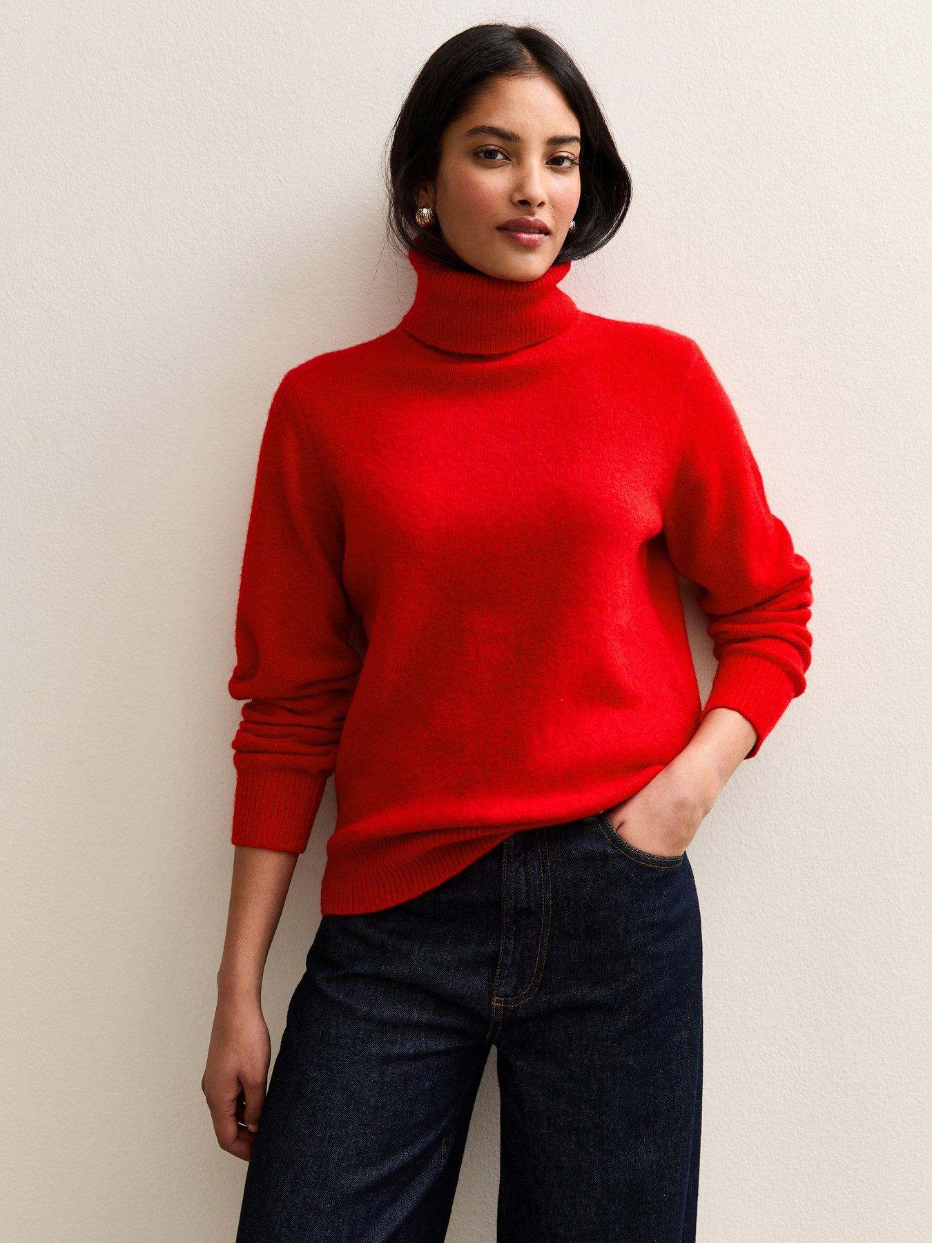 Image 1 of 5 of New Look Roll Neck Jumper - Red