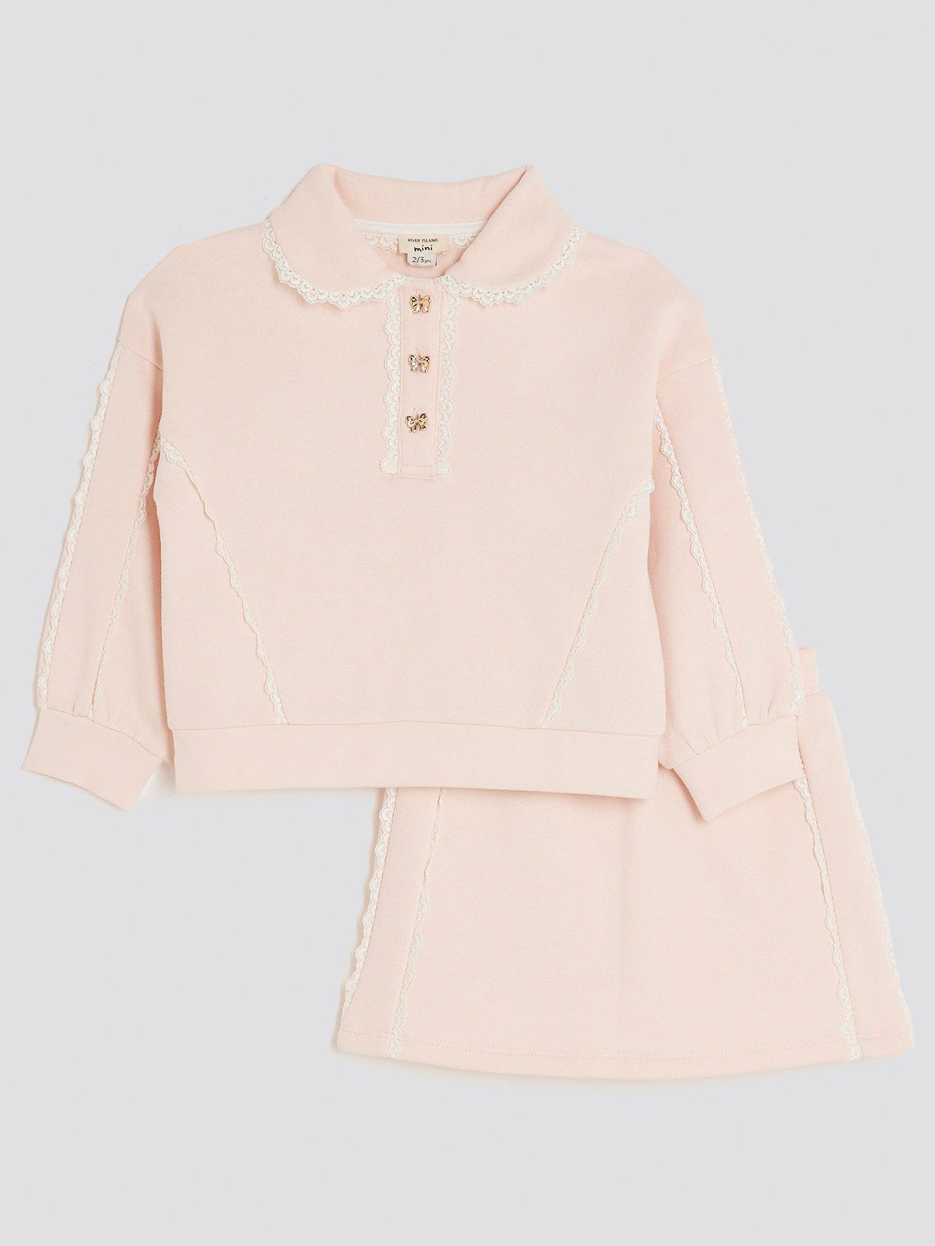 river-island-mini-girls-lace-collar-sweatshirt-set-light-pinkfront
