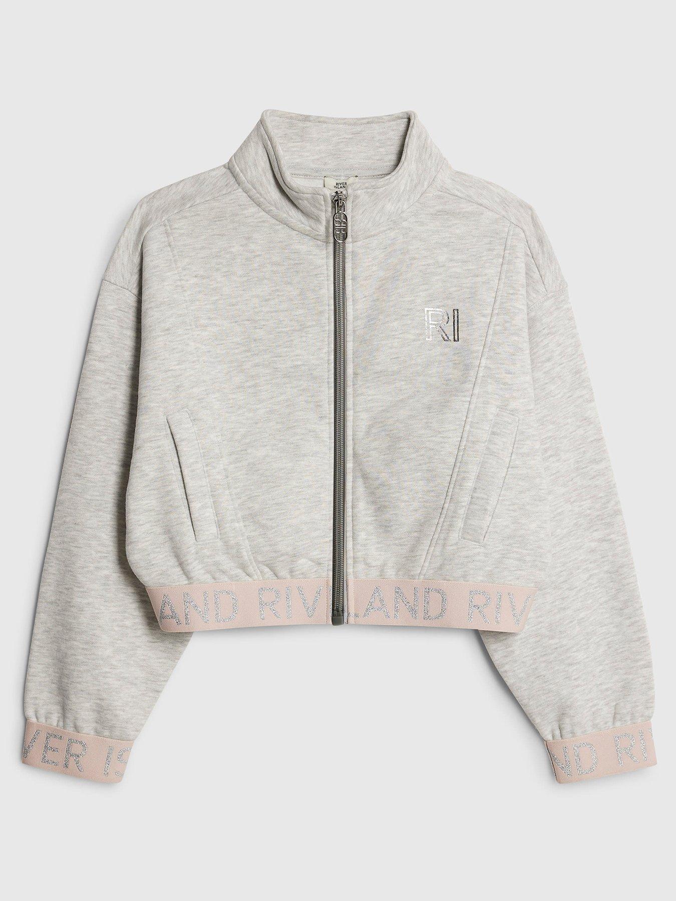 River Island Older Girls Waistband Bomber Jacket - Grey