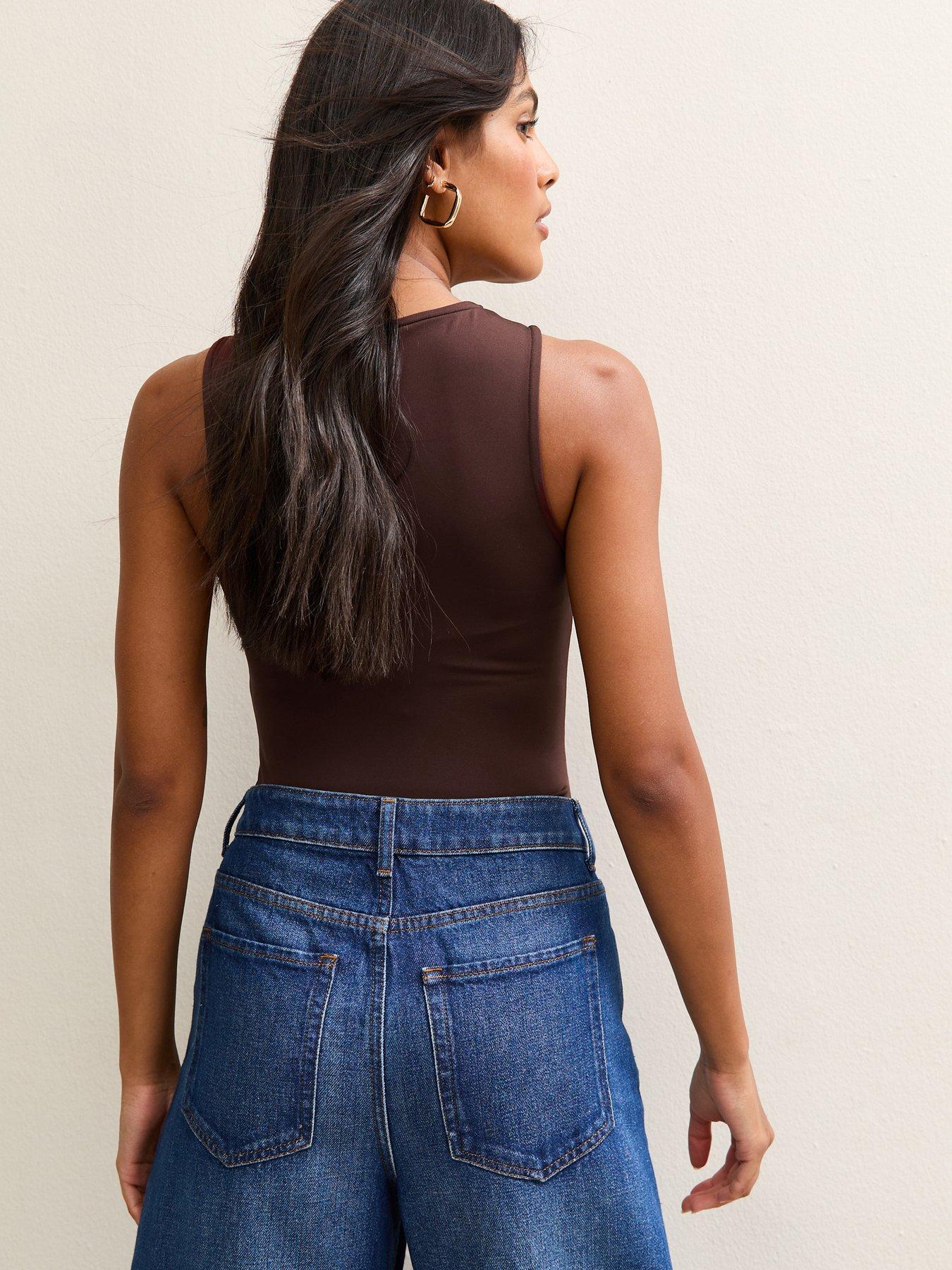 new-look-brown-jersey-slinky-bodysuitstillFront