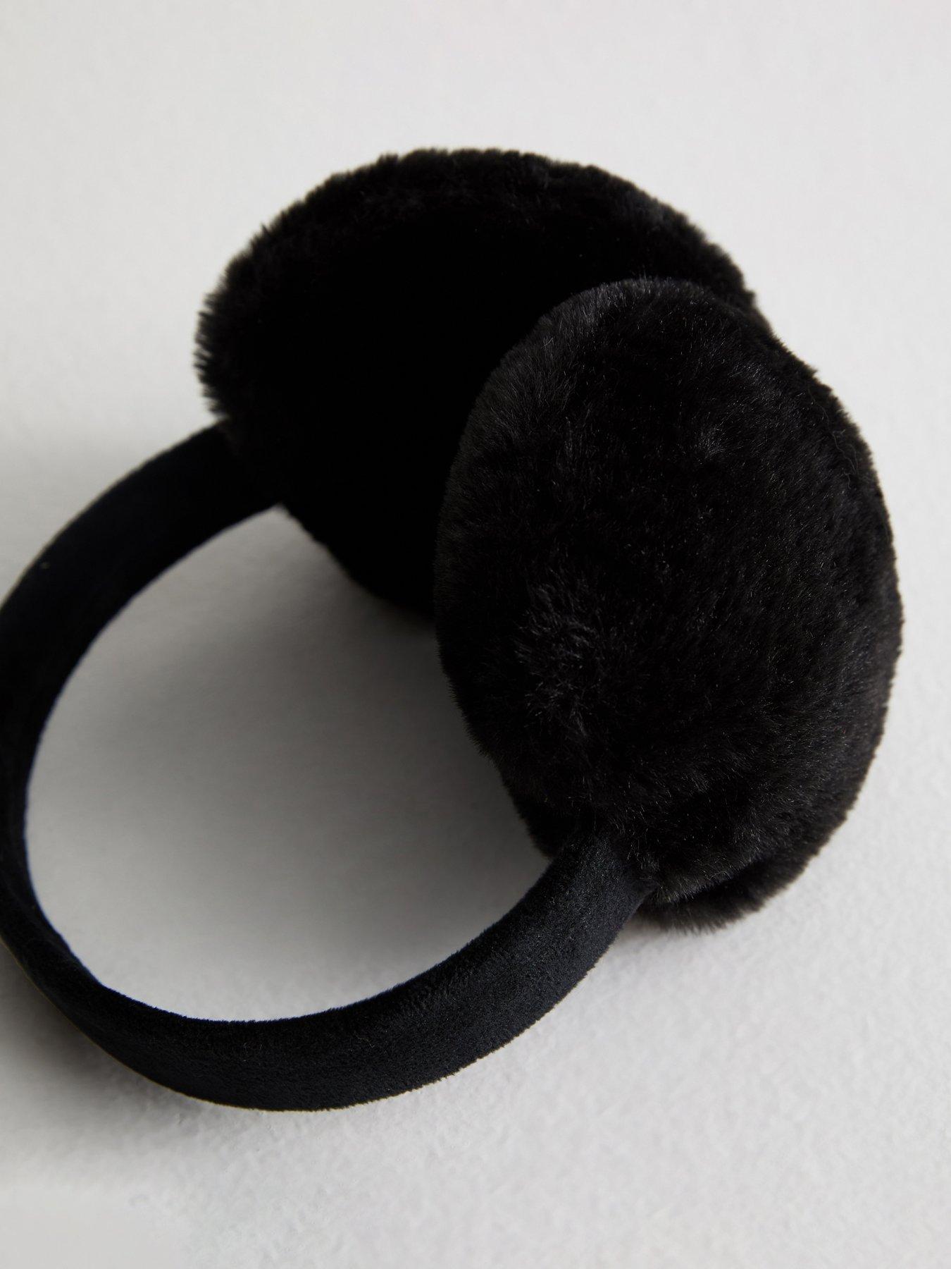 Image 3 of 3 of New Look Black Faux Fur Ear Muffs