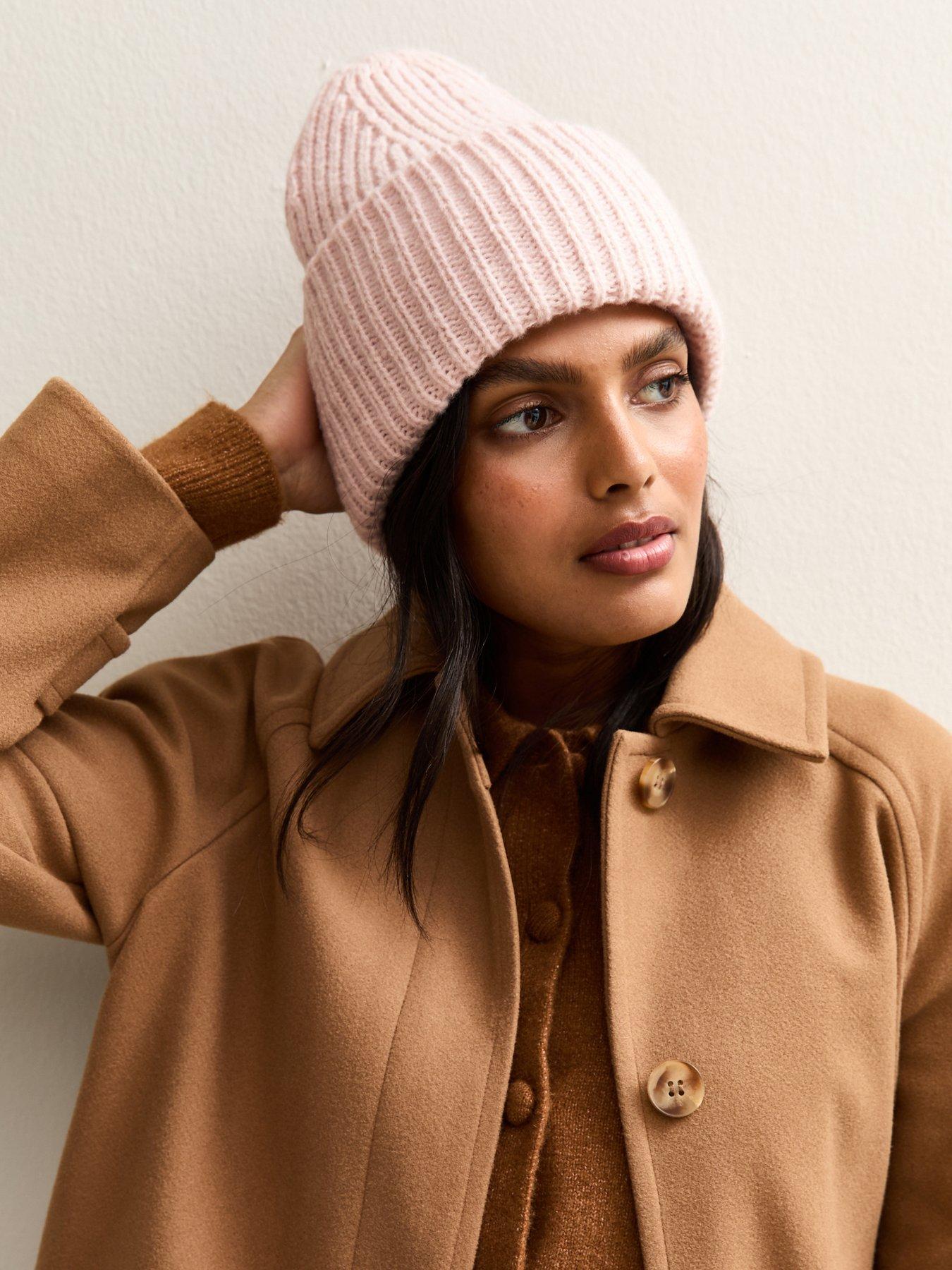 Image 2 of 3 of New Look Pink Ribbed Knit Beanie
