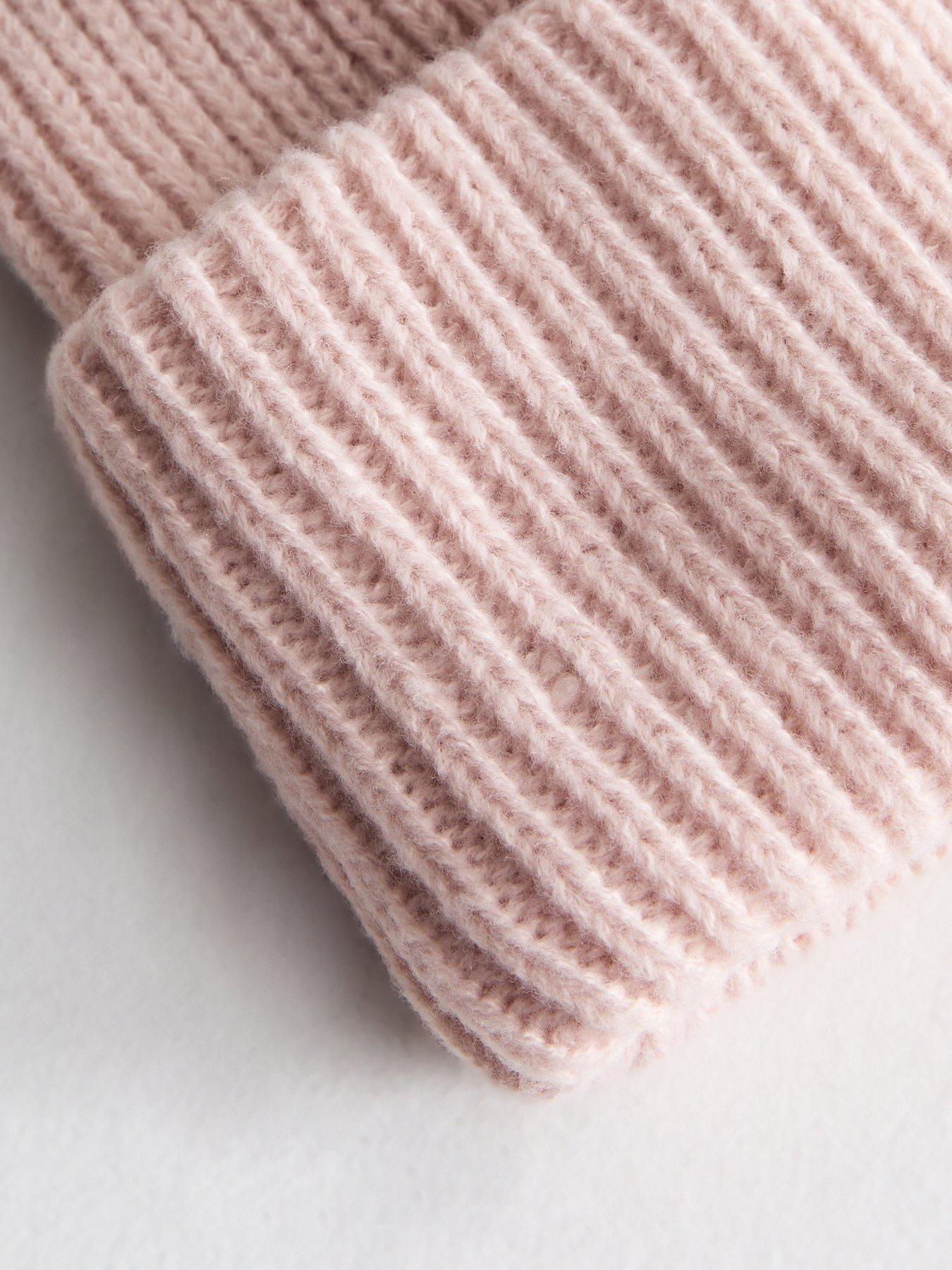 Image 3 of 3 of New Look Pink Ribbed Knit Beanie