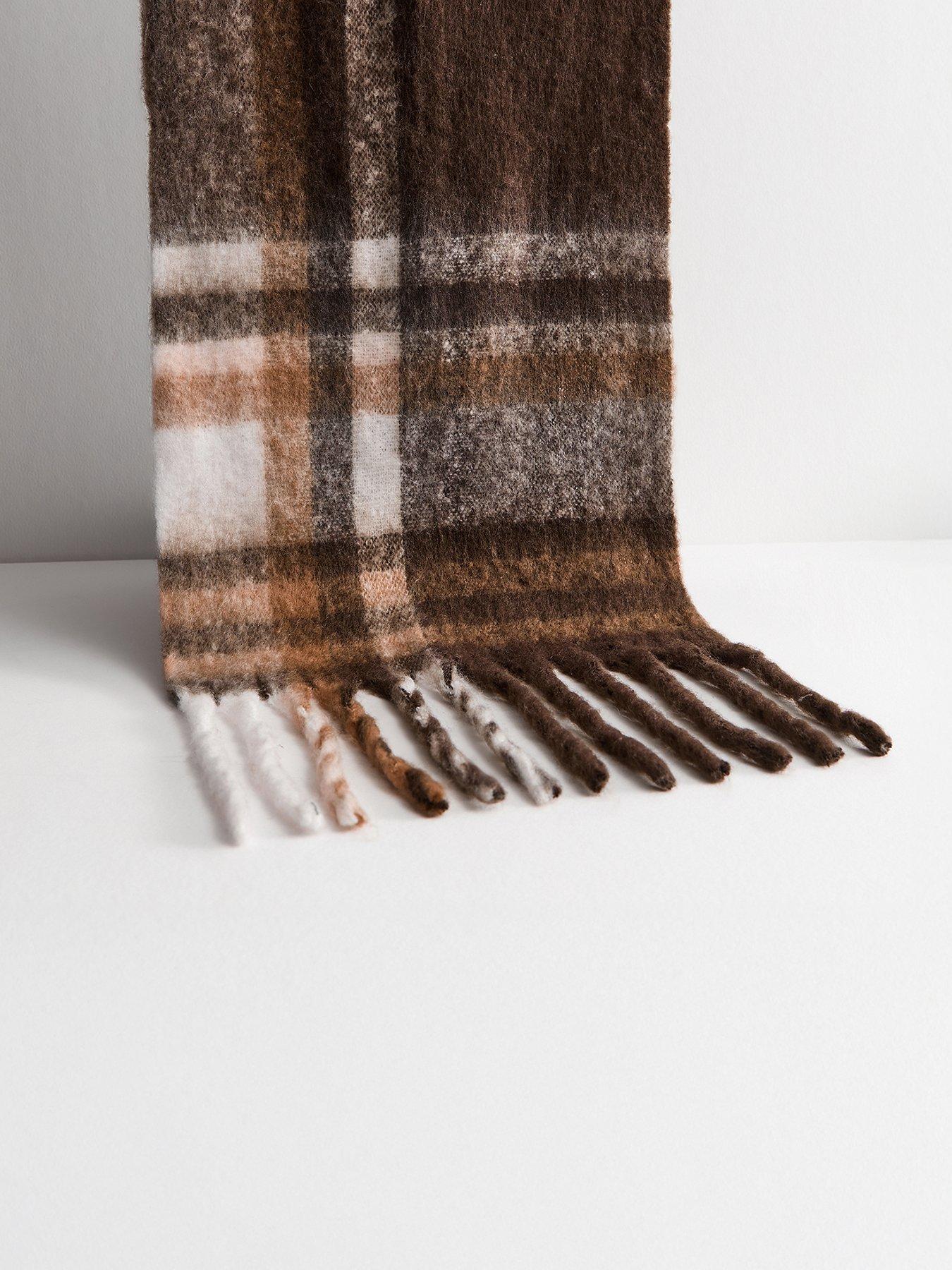 New Look Brown Checked Heavyweight Scarf