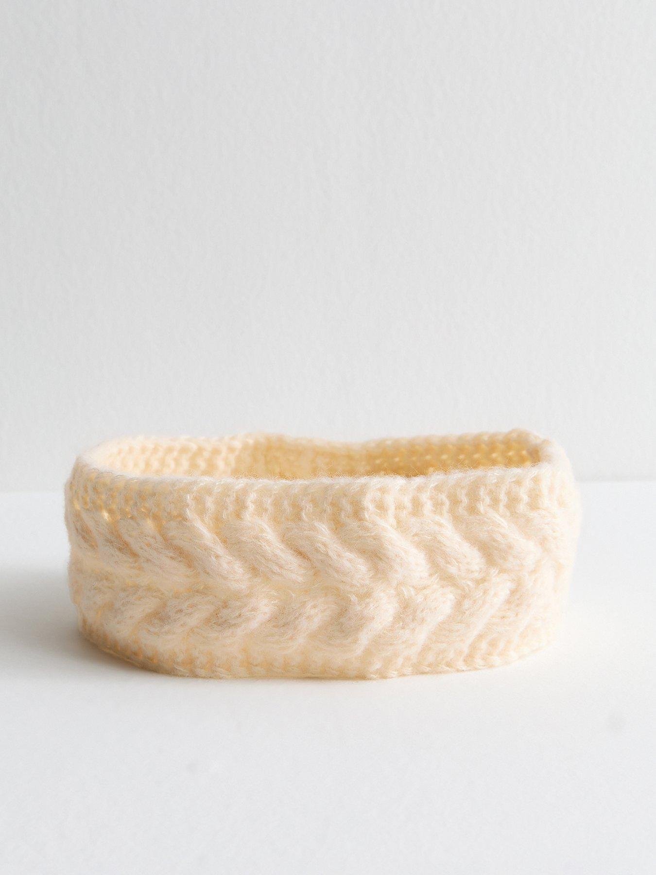 Image 1 of 3 of New Look Cream Cable Knit Headband