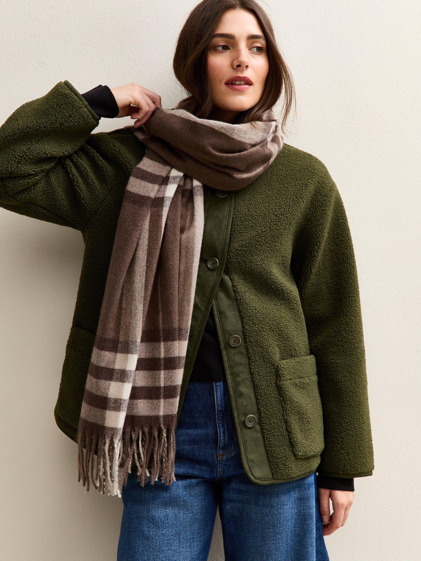 Image 2 of 3 of New Look Brown Midweight Checked Scarf