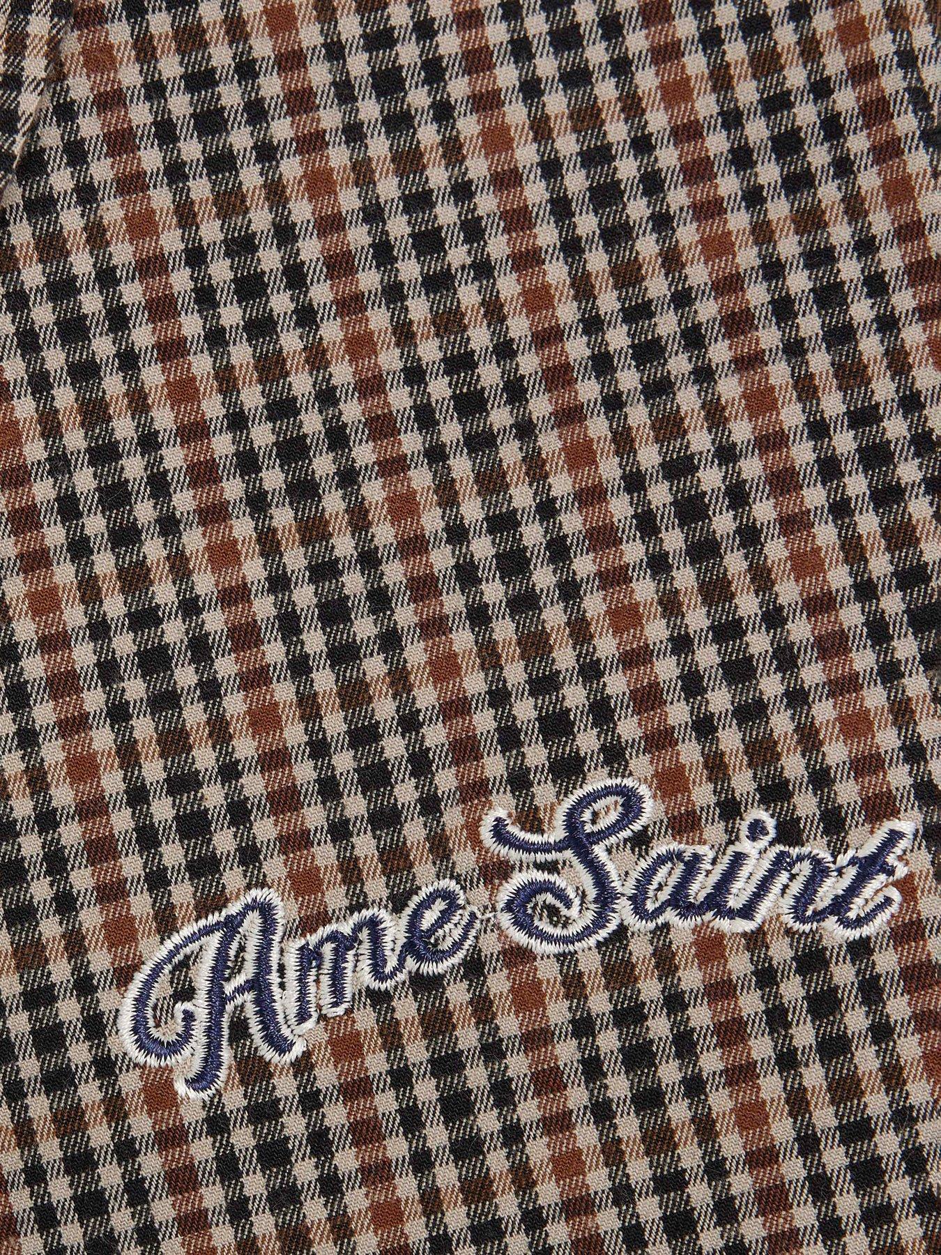 Image 4 of 6 of River Island Older Boys Button Check Trim T-Shirt - Beige