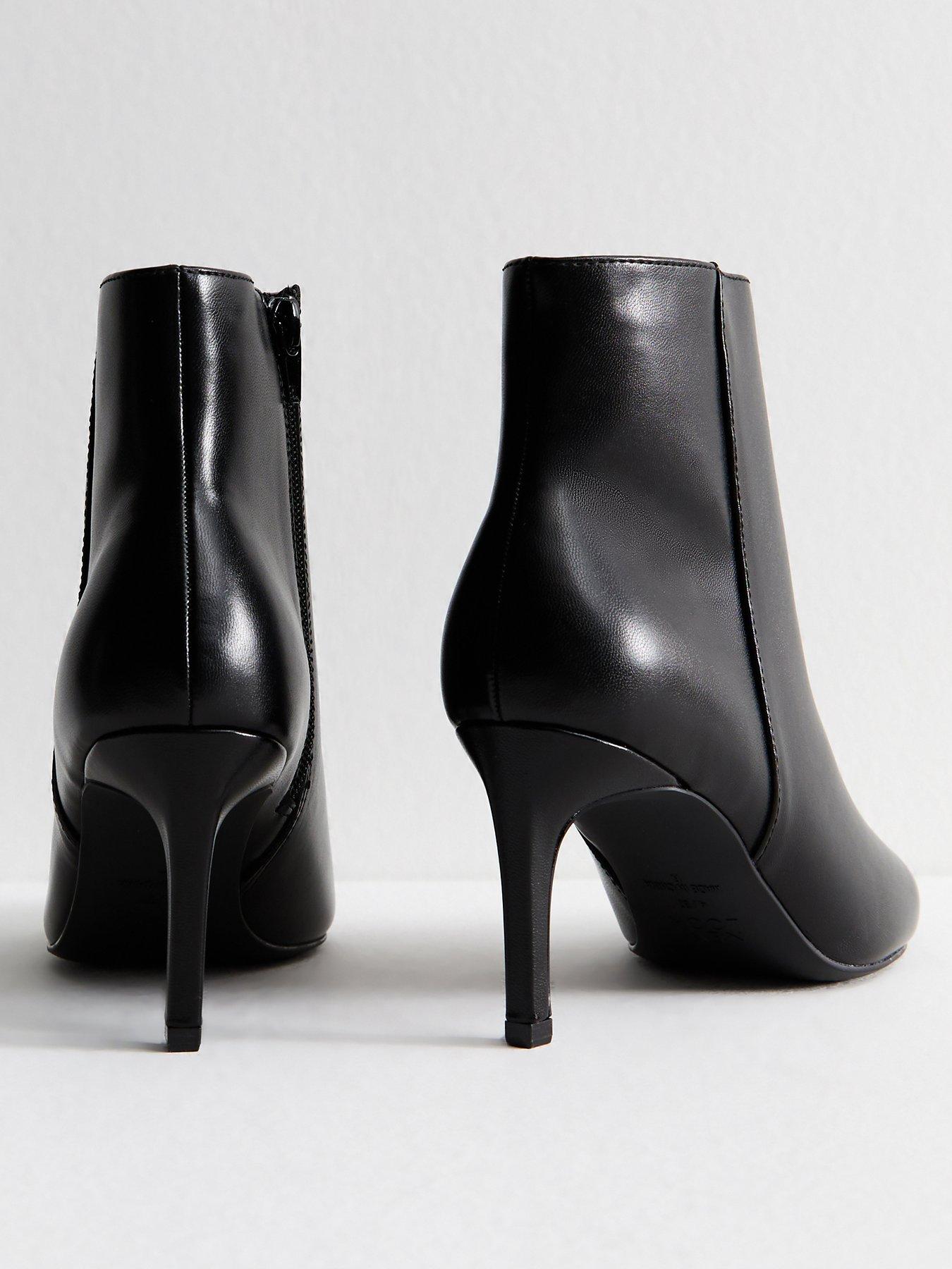 new-look-black-faux-leather-point-toe-ankle-bootsback