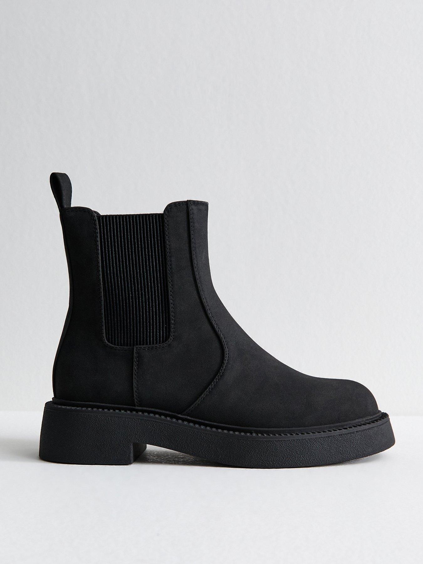 New Look Faux Suede Ankle Boots - Black