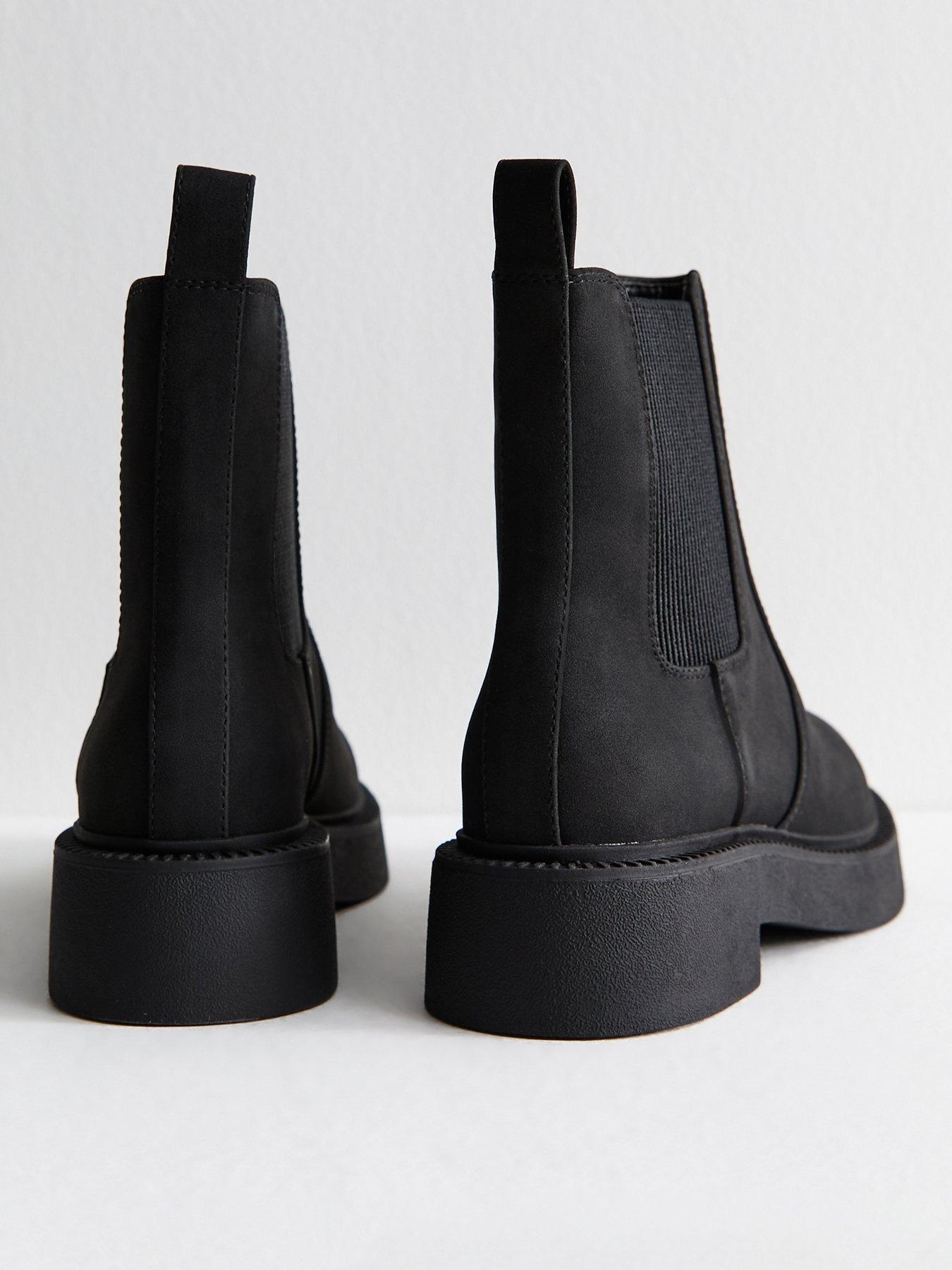 new-look-black-faux-suede-ankle-bootsback