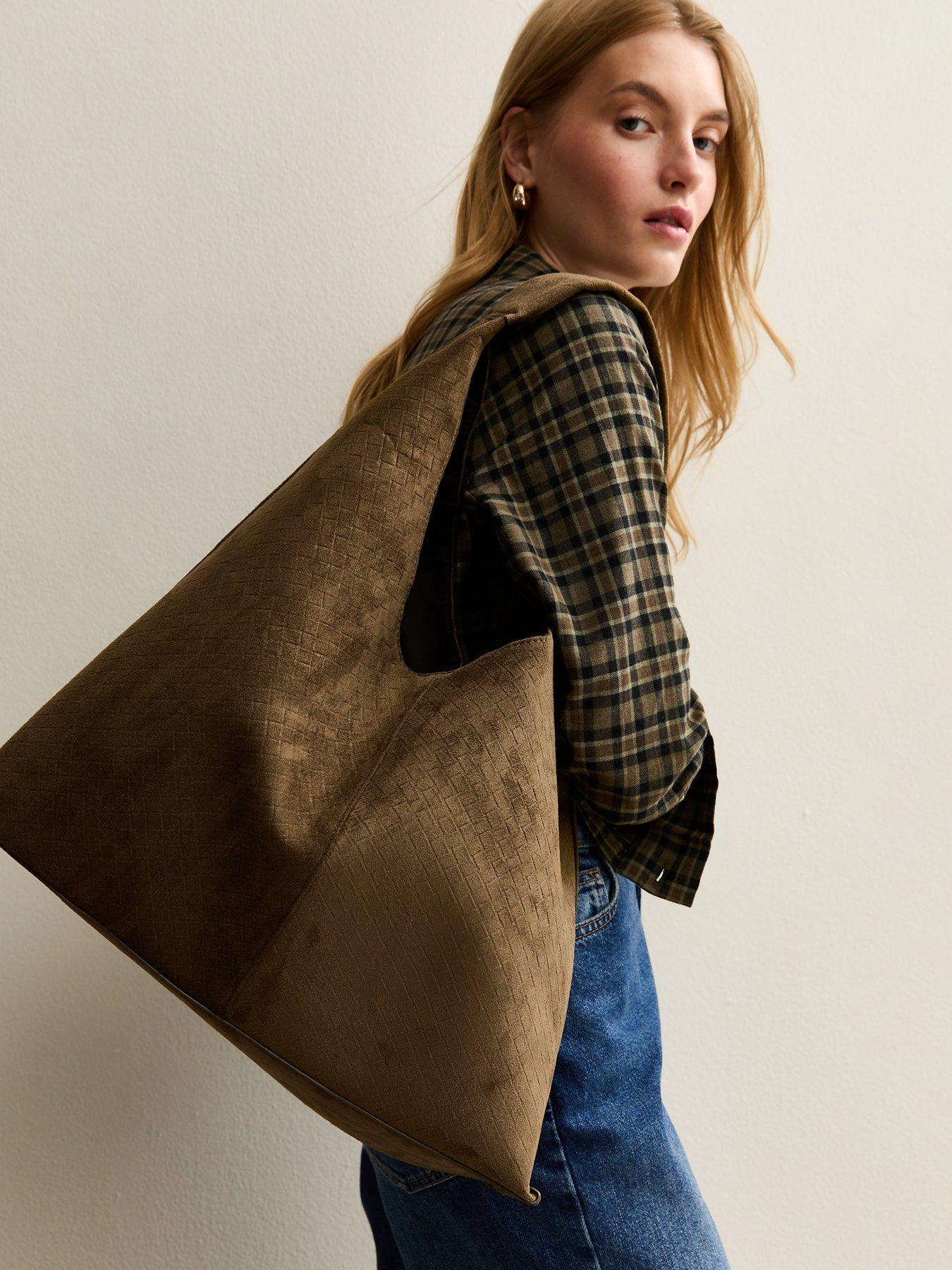 new-look-faux-suede-woven-effect-slouch-shoulder-bag-greenstillFront