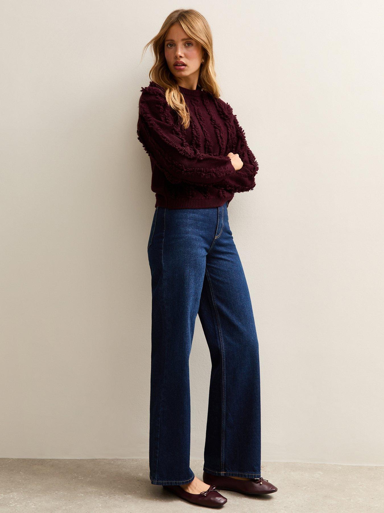 new-look-fringed-knit-jumper-burgundyoutfit