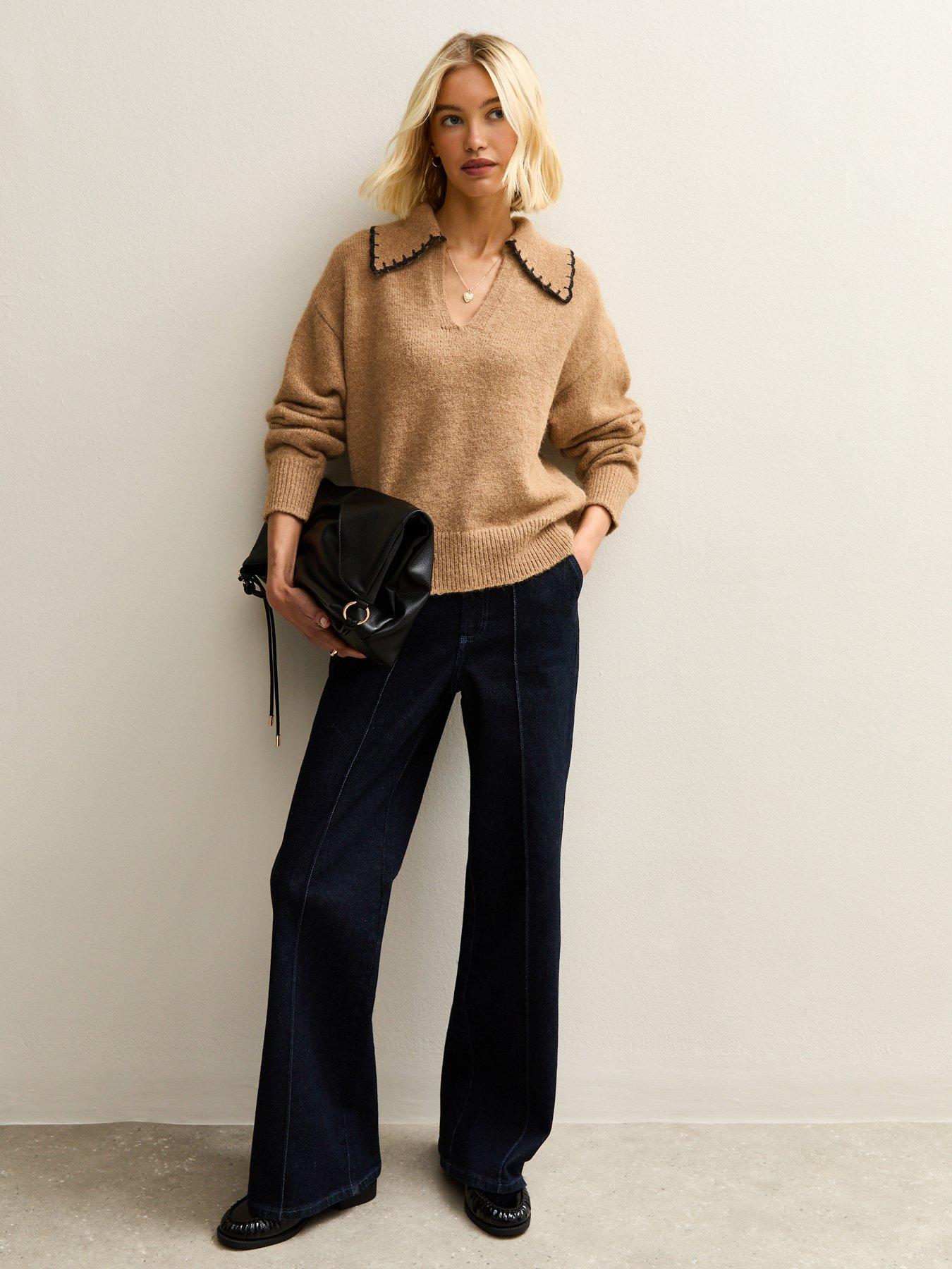 new-look-tan-blanket-stitch-collar-jumperback