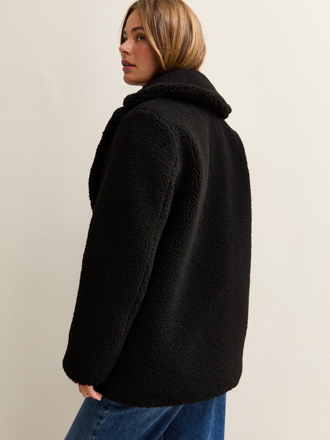 new-look-black-collared-long-sleeve-borg-coatstillFront