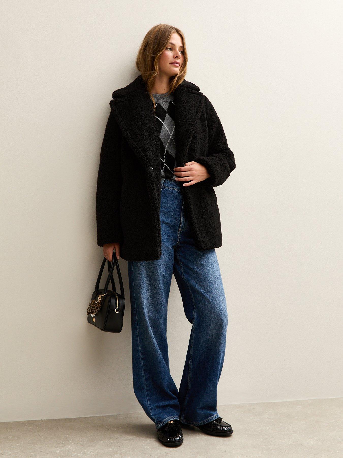 new-look-black-collared-long-sleeve-borg-coatback