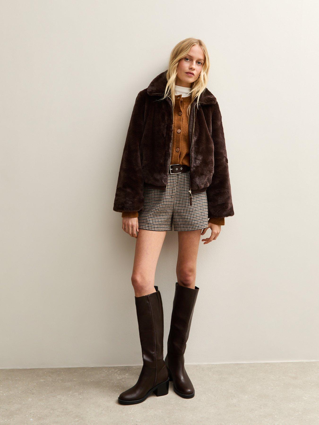 new-look-faux-fur-bomber-jacket-dark-brownback