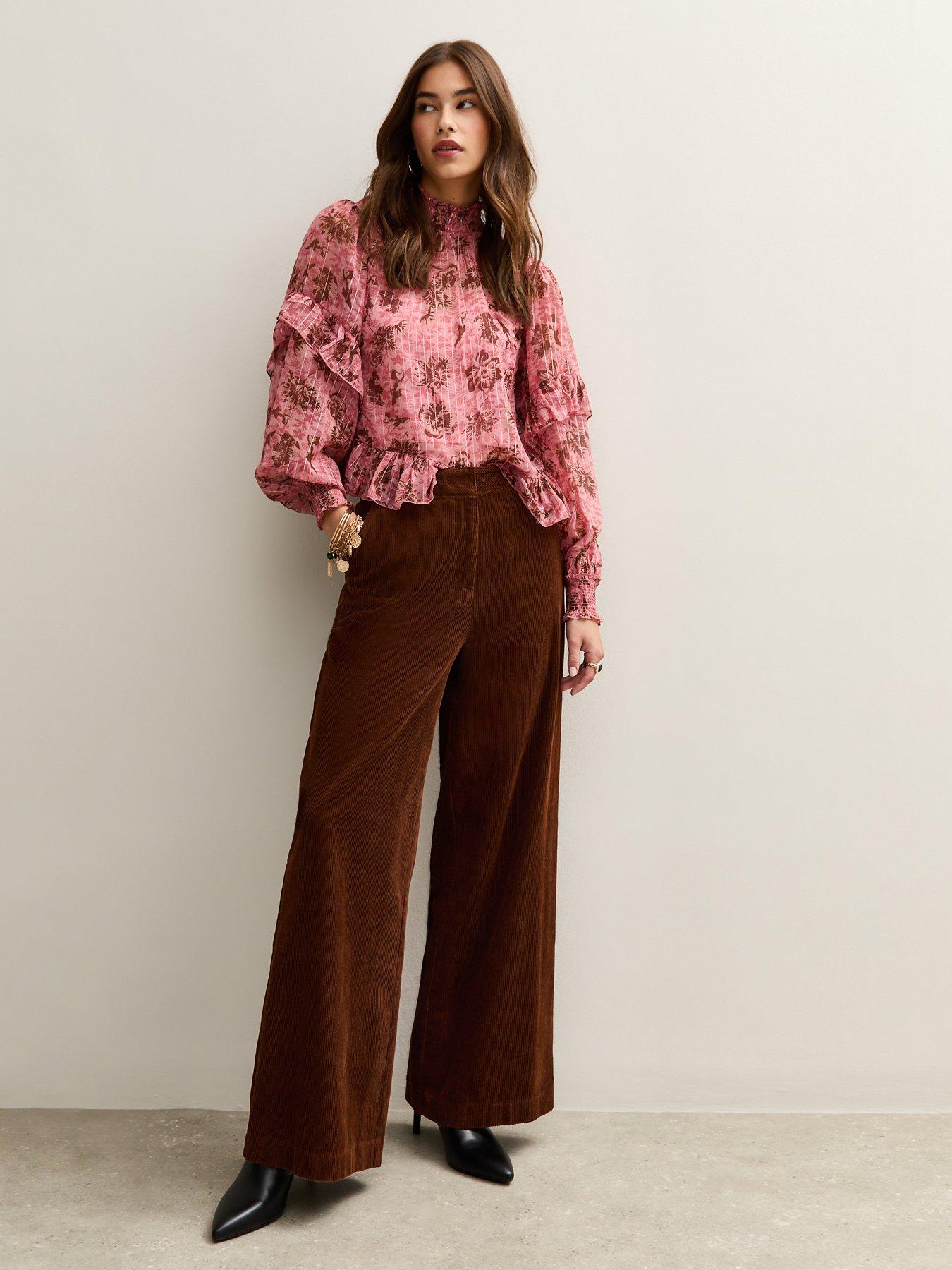New Look Brown Corduroy Wide Leg Trousers