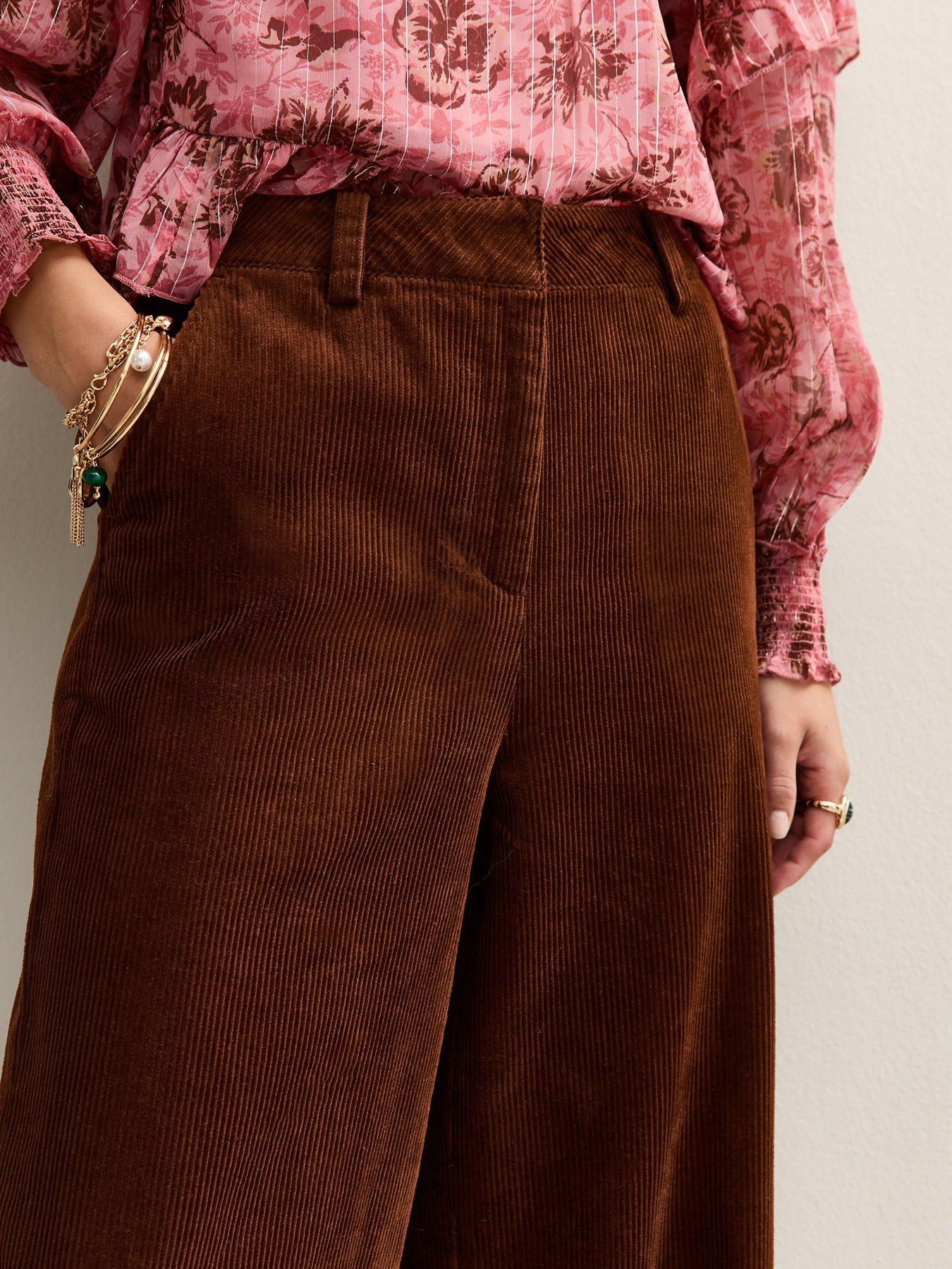 Image 4 of 4 of New Look Brown Corduroy Wide Leg Trousers
