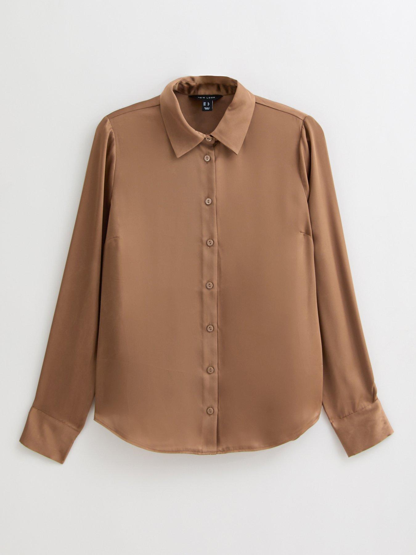 new-look-light-brown-satin-long-sleeve-shirtdetail