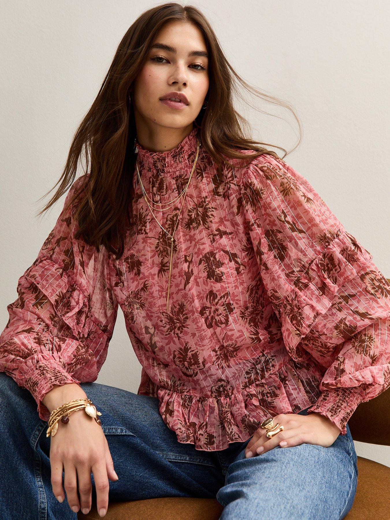 New Look Ruffle Trimmed Blouse - Pink