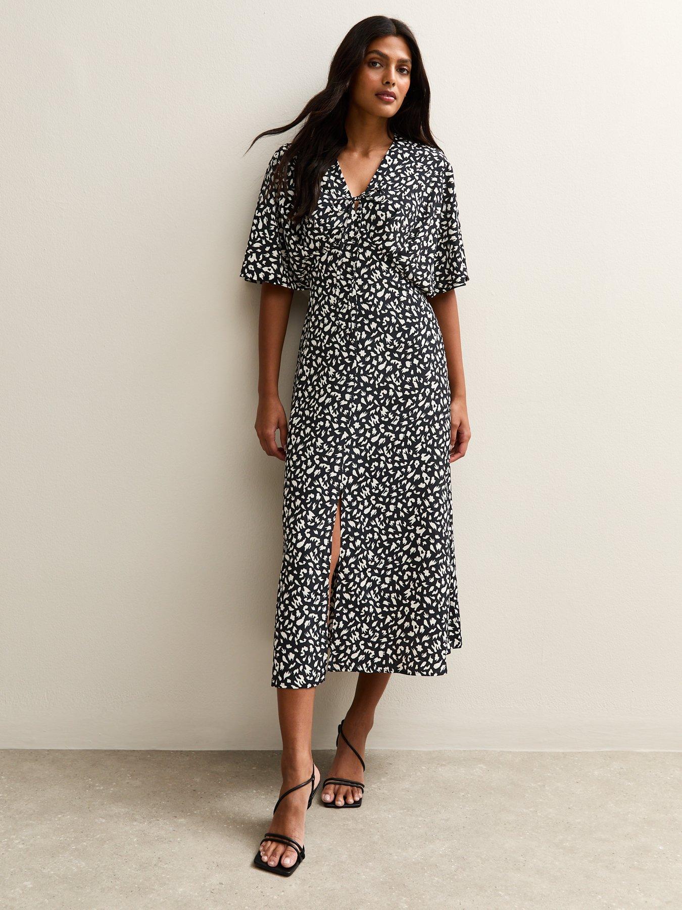 new-look-batwing-sleeve-midi-dress-print