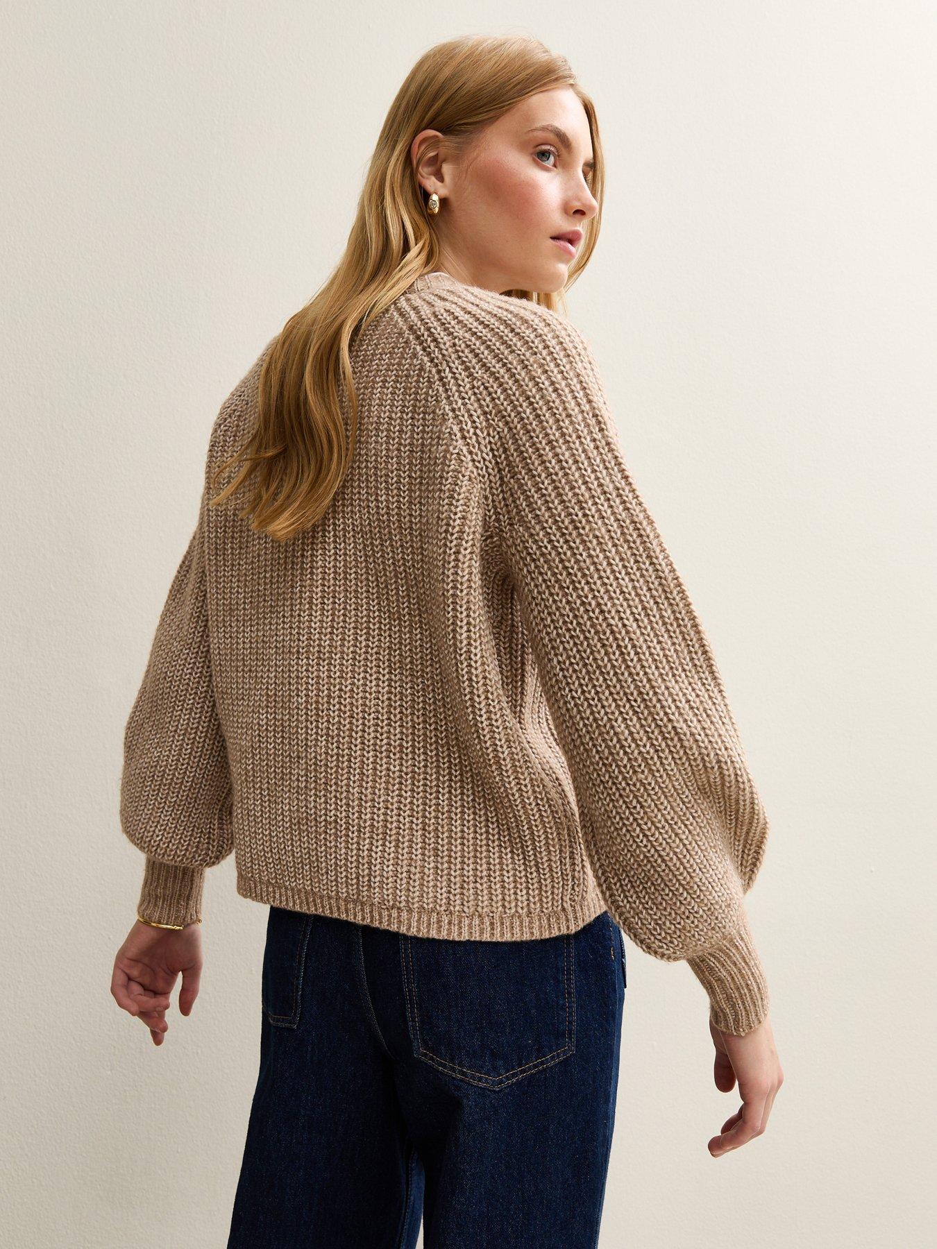 new-look-ribbed-knit-raglan-sleeve-cardigan-brownstillFront