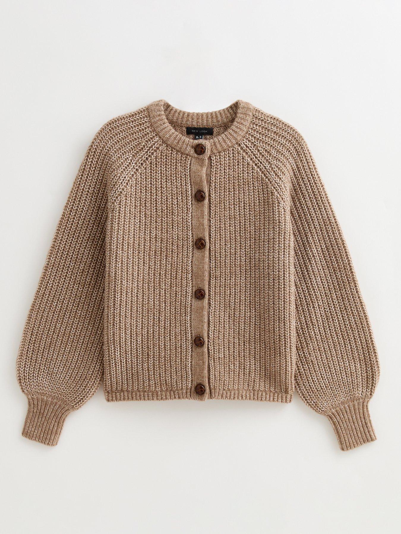 new-look-ribbed-knit-raglan-sleeve-cardigan-browndetail
