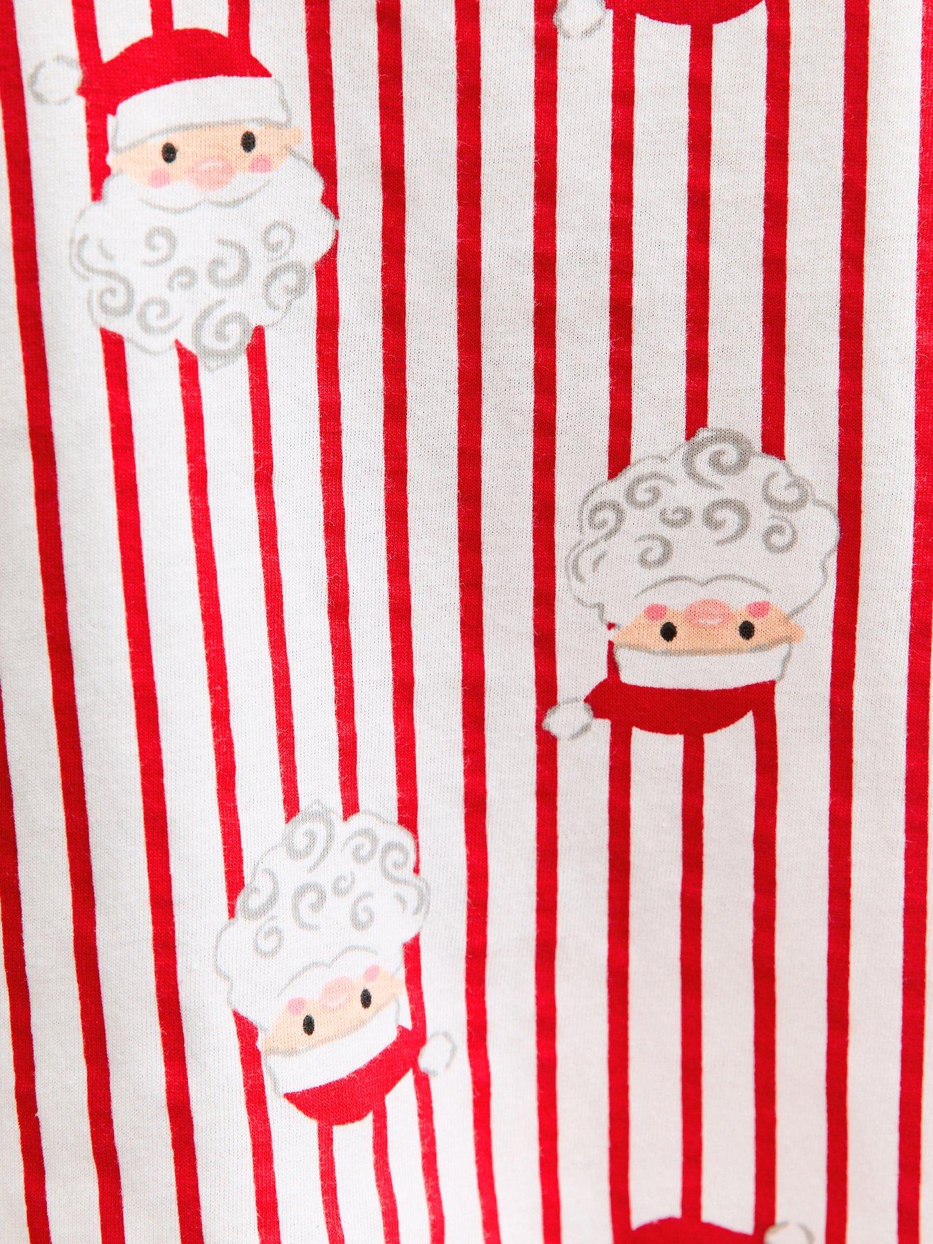 Image 6 of 6 of New Look Red Christmas Santa Print Striped Pyjama Set