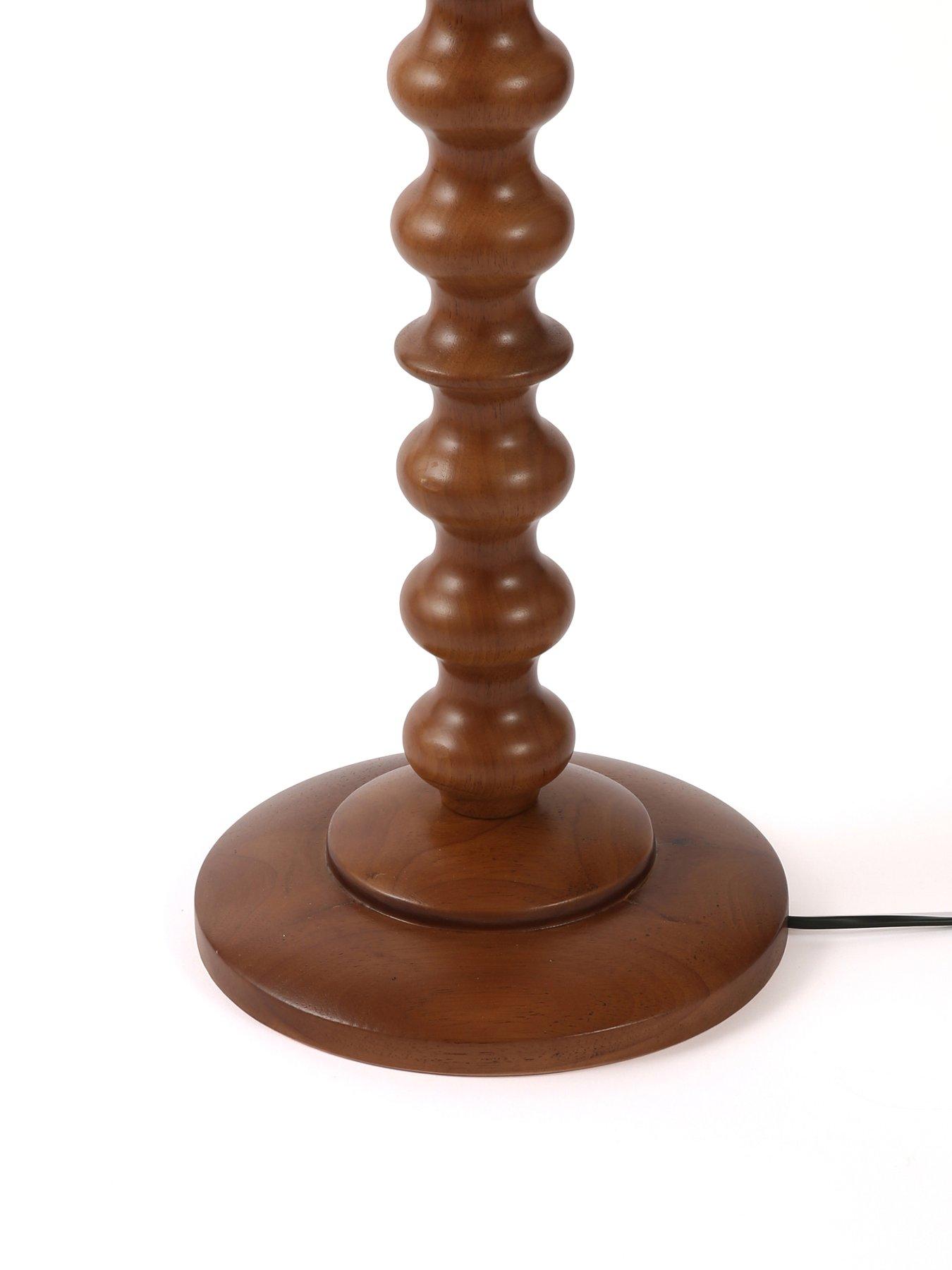 Image 5 of 6 of The Very Collection Bobbin Floor Lamp With Linen Shade