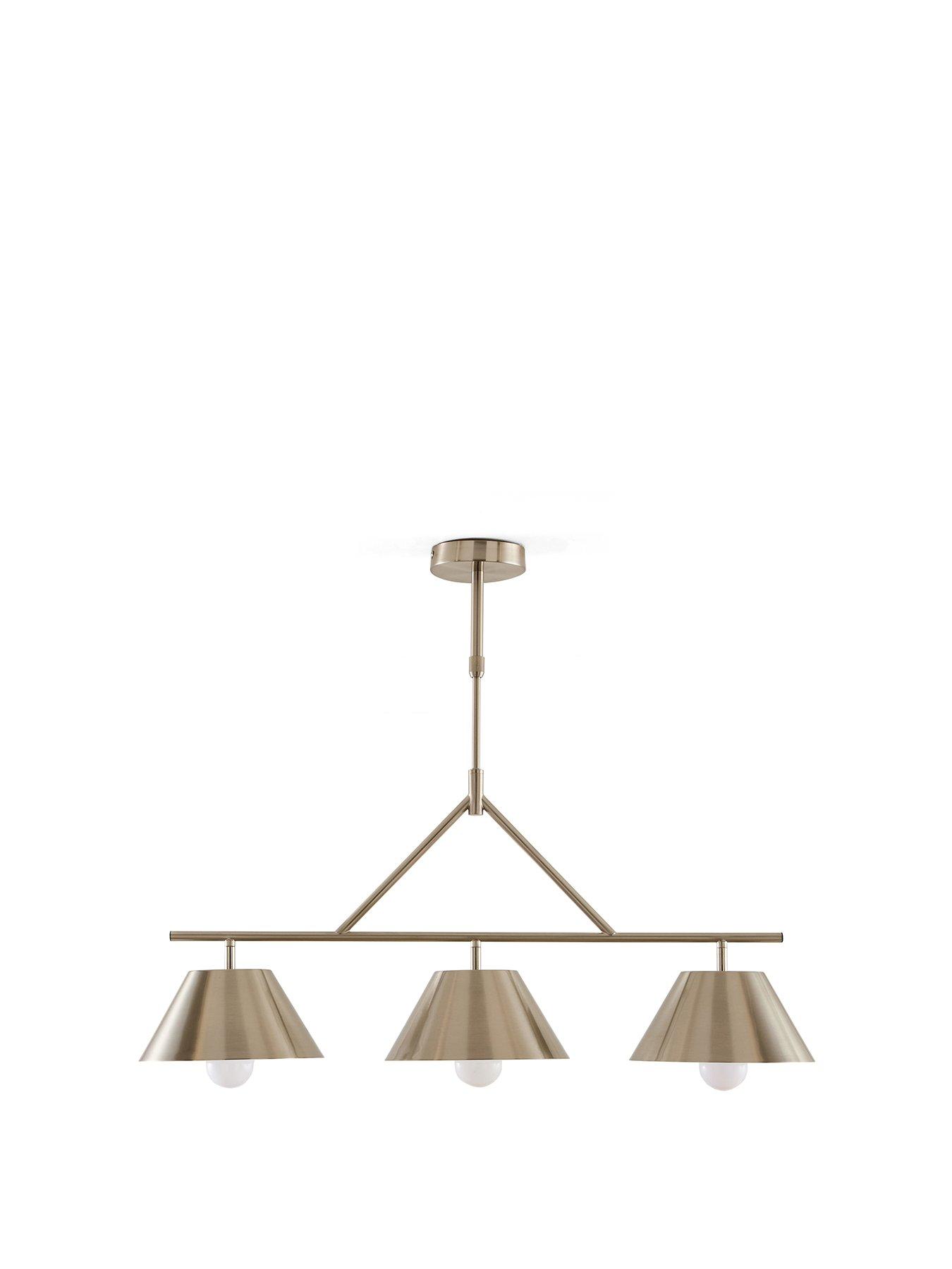 Image 2 of 7 of The Very Collection 3 Light Metal Conical Shade Bar