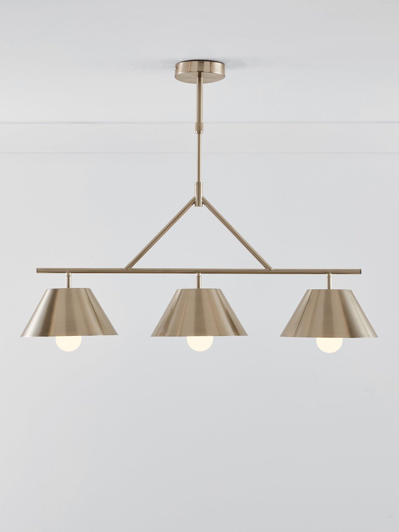 Image 3 of 7 of The Very Collection 3 Light Metal Conical Shade Bar