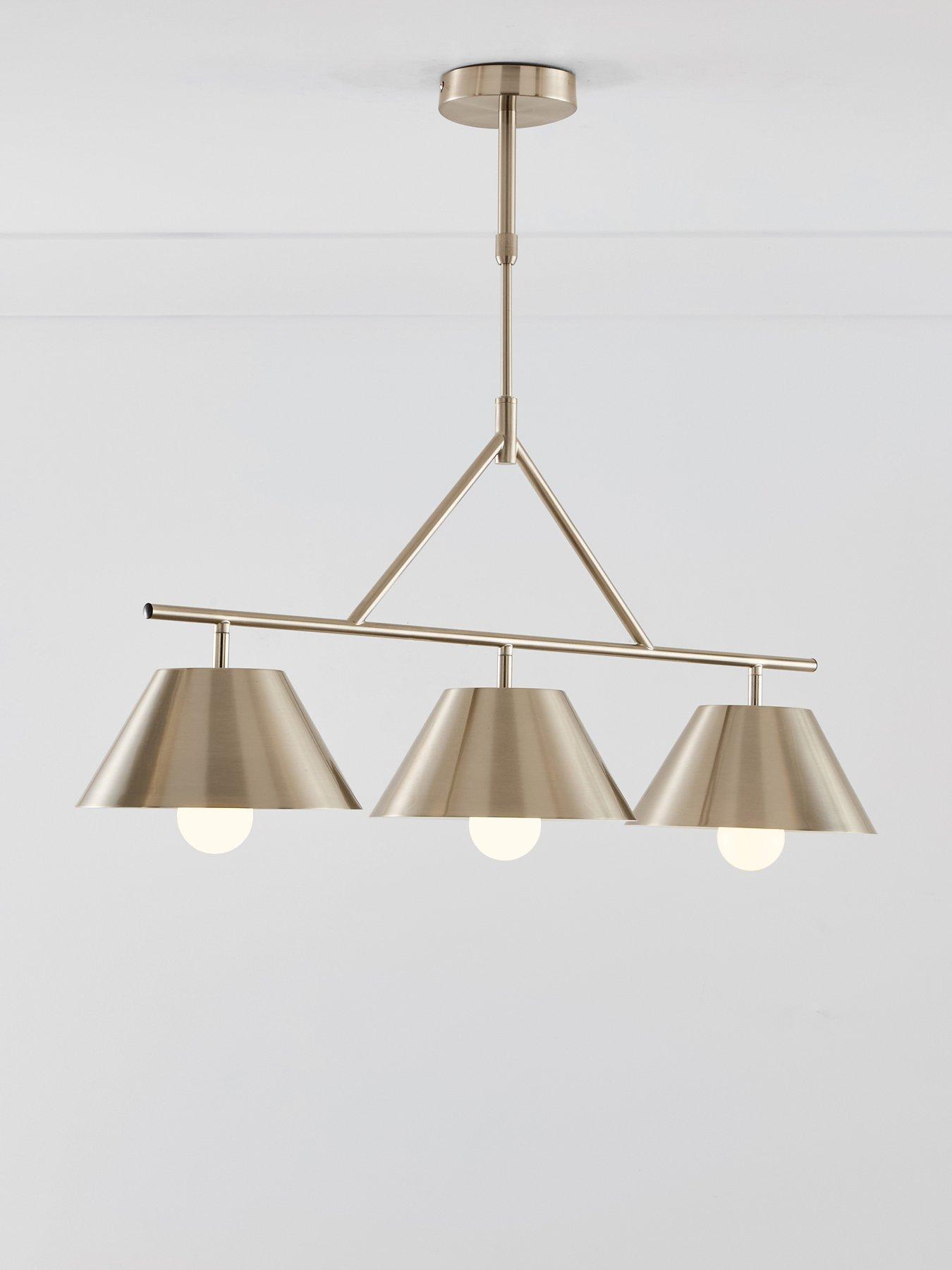 Image 4 of 7 of The Very Collection 3 Light Metal Conical Shade Bar