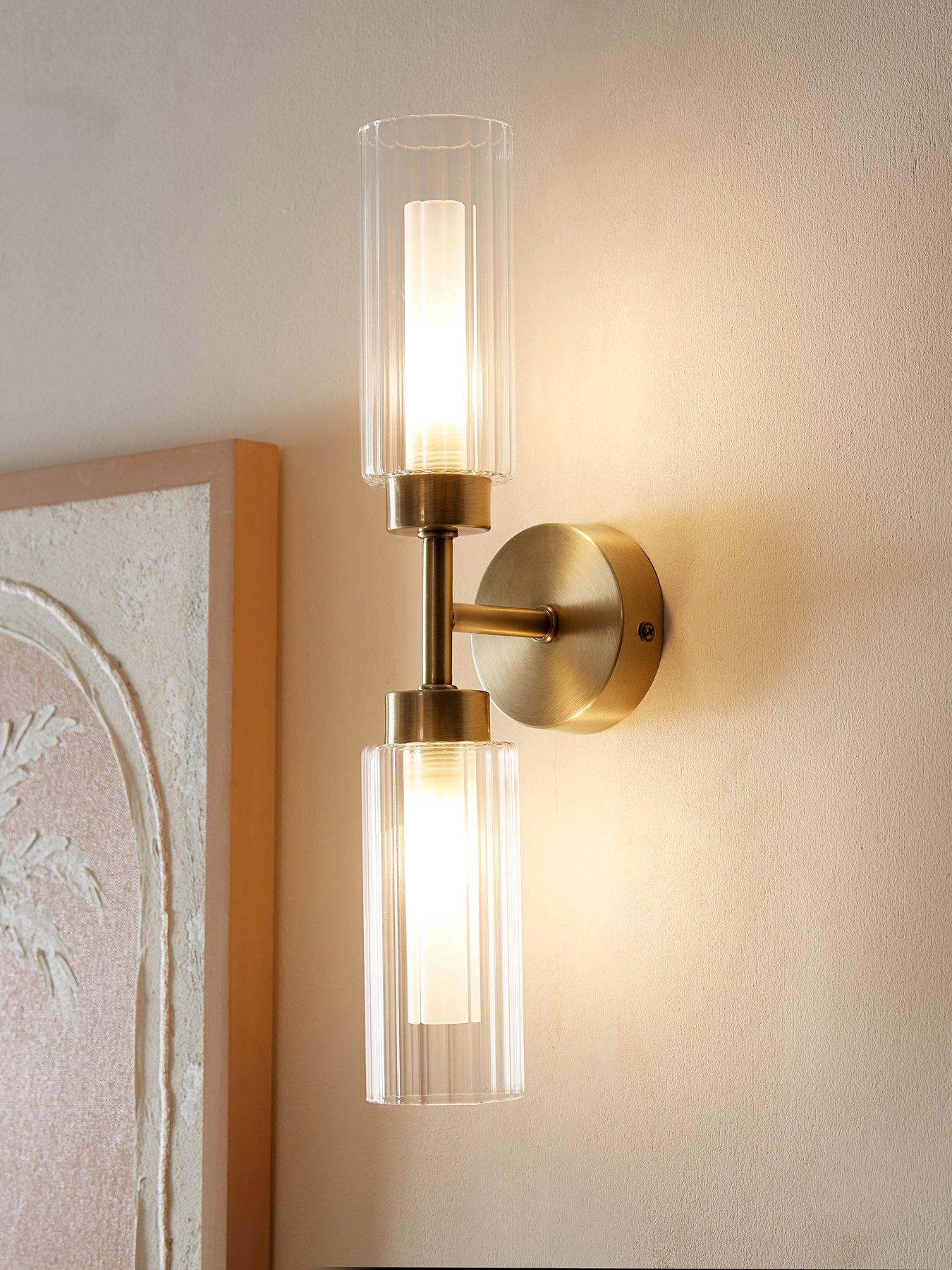 Image 1 of 5 of The Very Collection Ribbed Glass Wall Light
