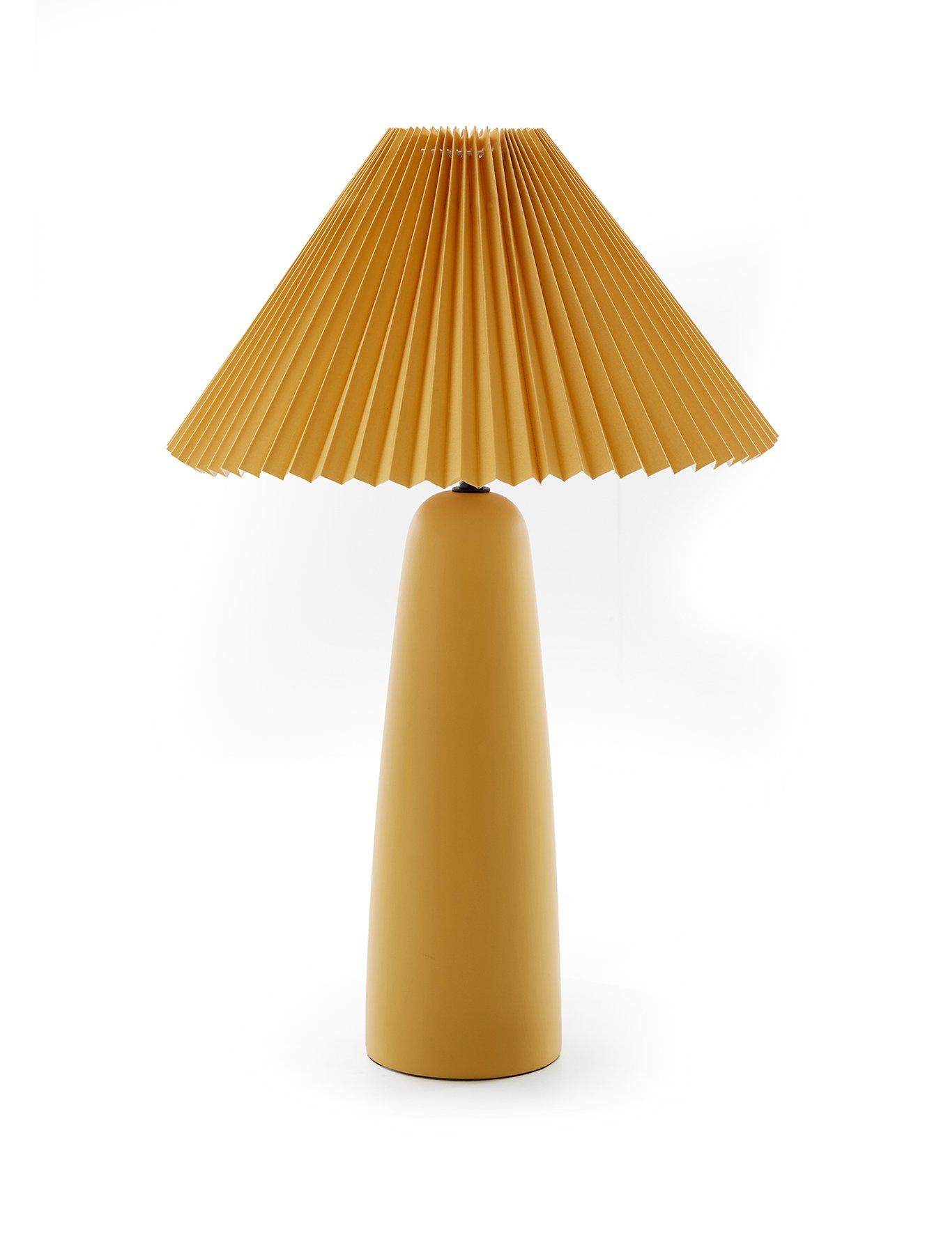 the-very-collection-ochre-table-lamp-with-pleated-shadestillFront