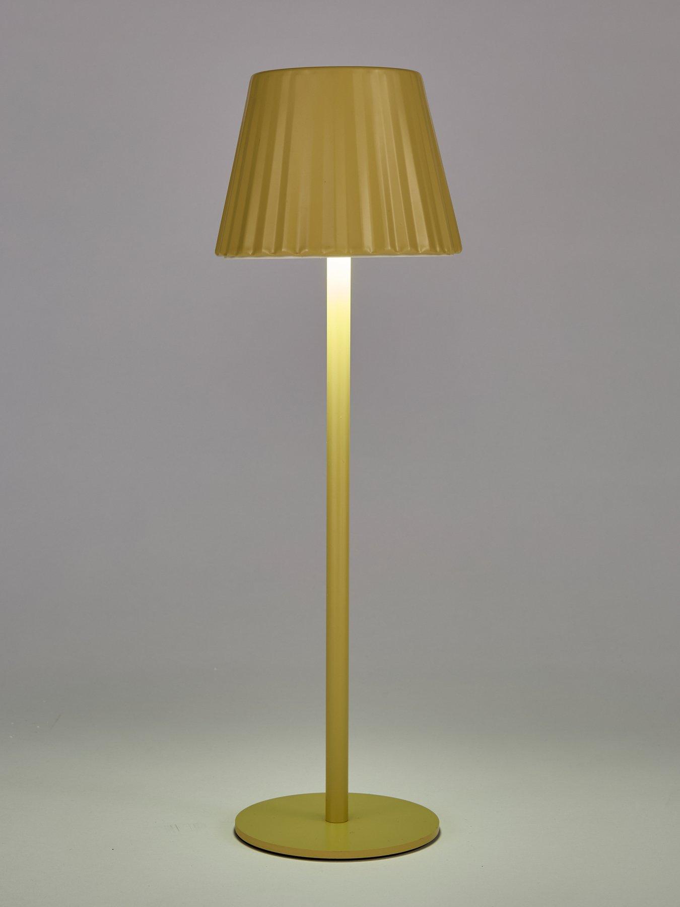 Image 4 of 7 of The Very Collection Rechargeable Table Lamp With Ribbed Shade