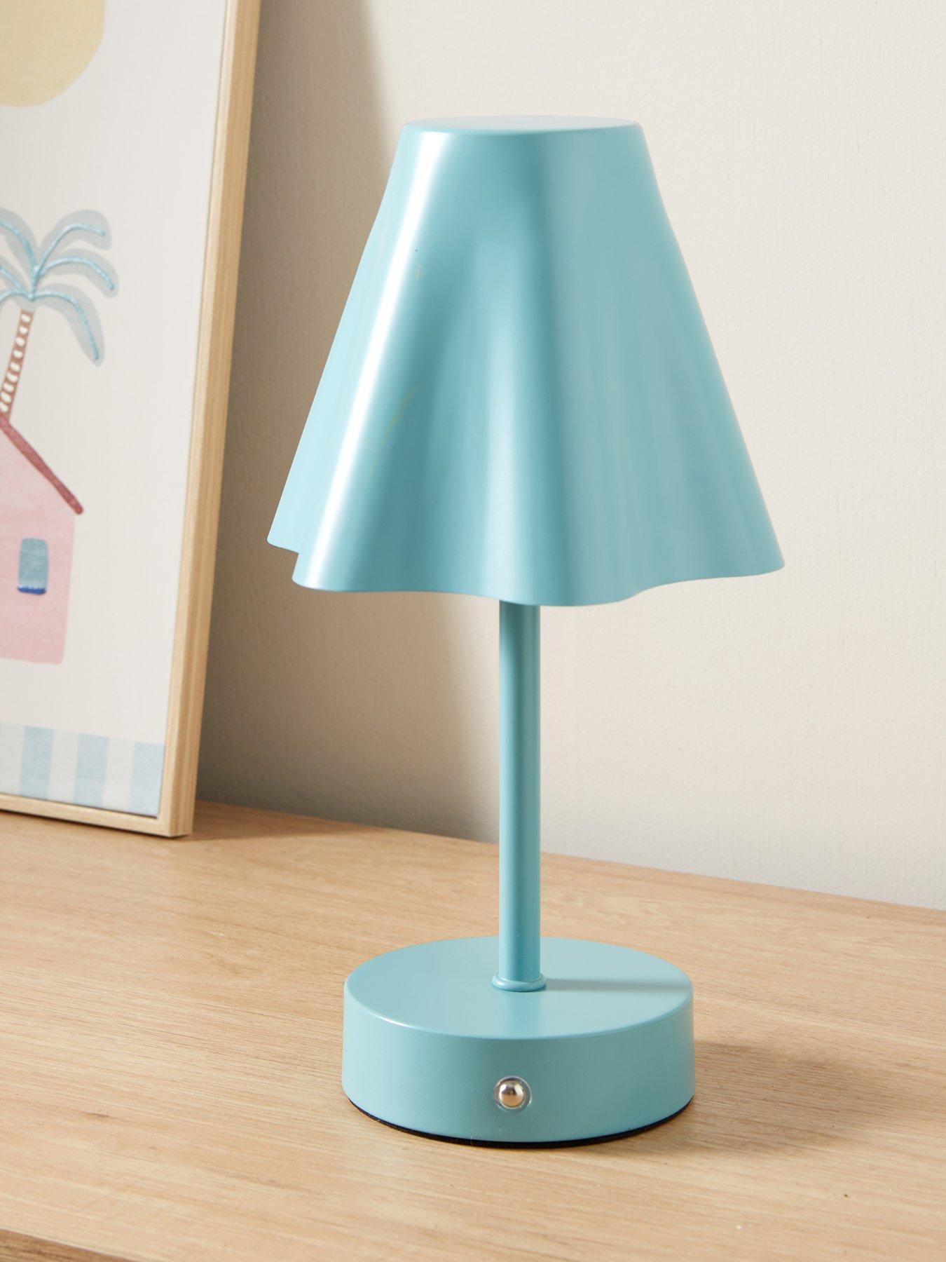The Very Collection Rechargeable Table Lamp With Fluted Shade