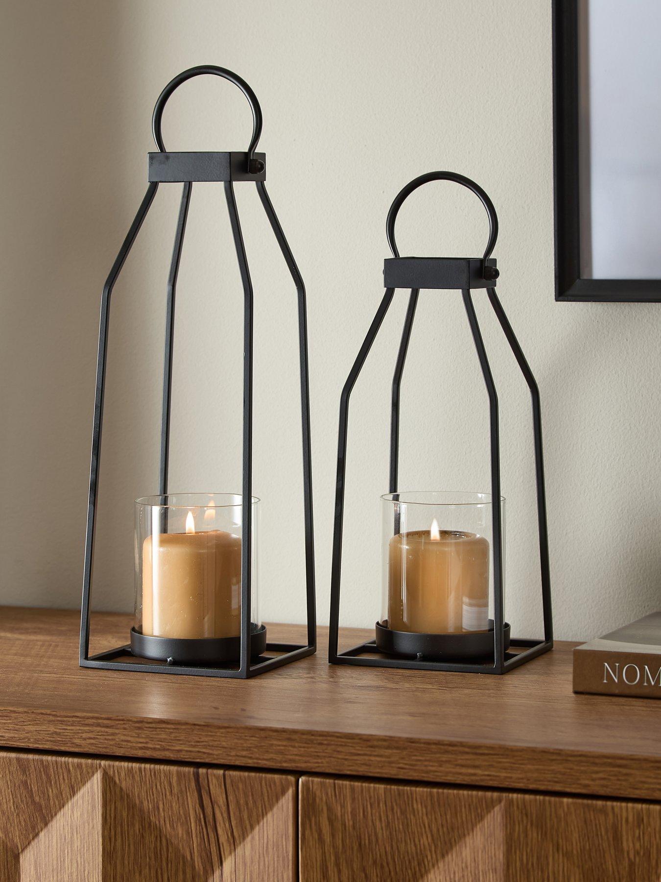 The Very Collection Set Of 2 Metal Lanterns in Black