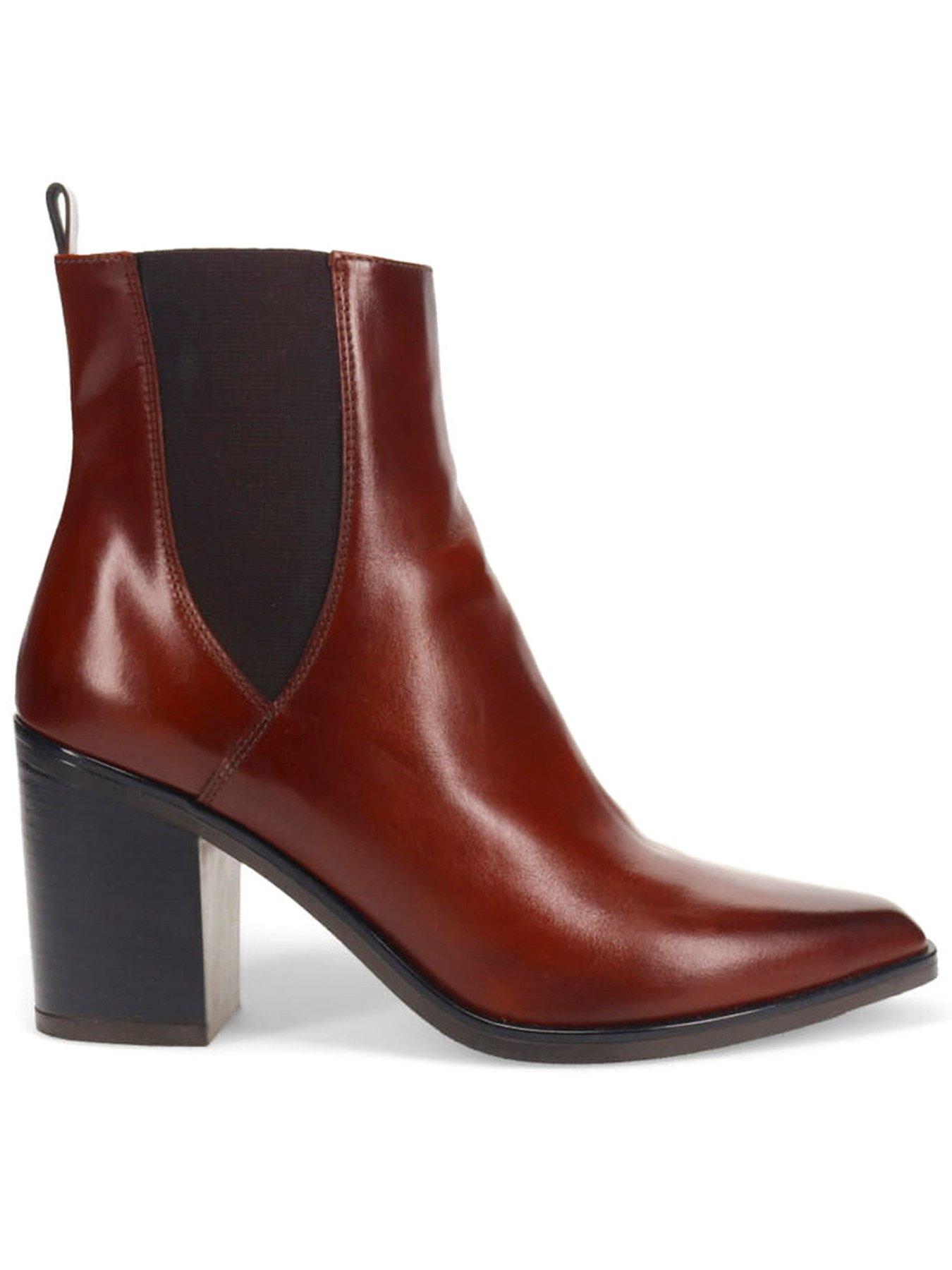 Jones Bootmaker Kalamata Heeled Chelsea Boot - Brown